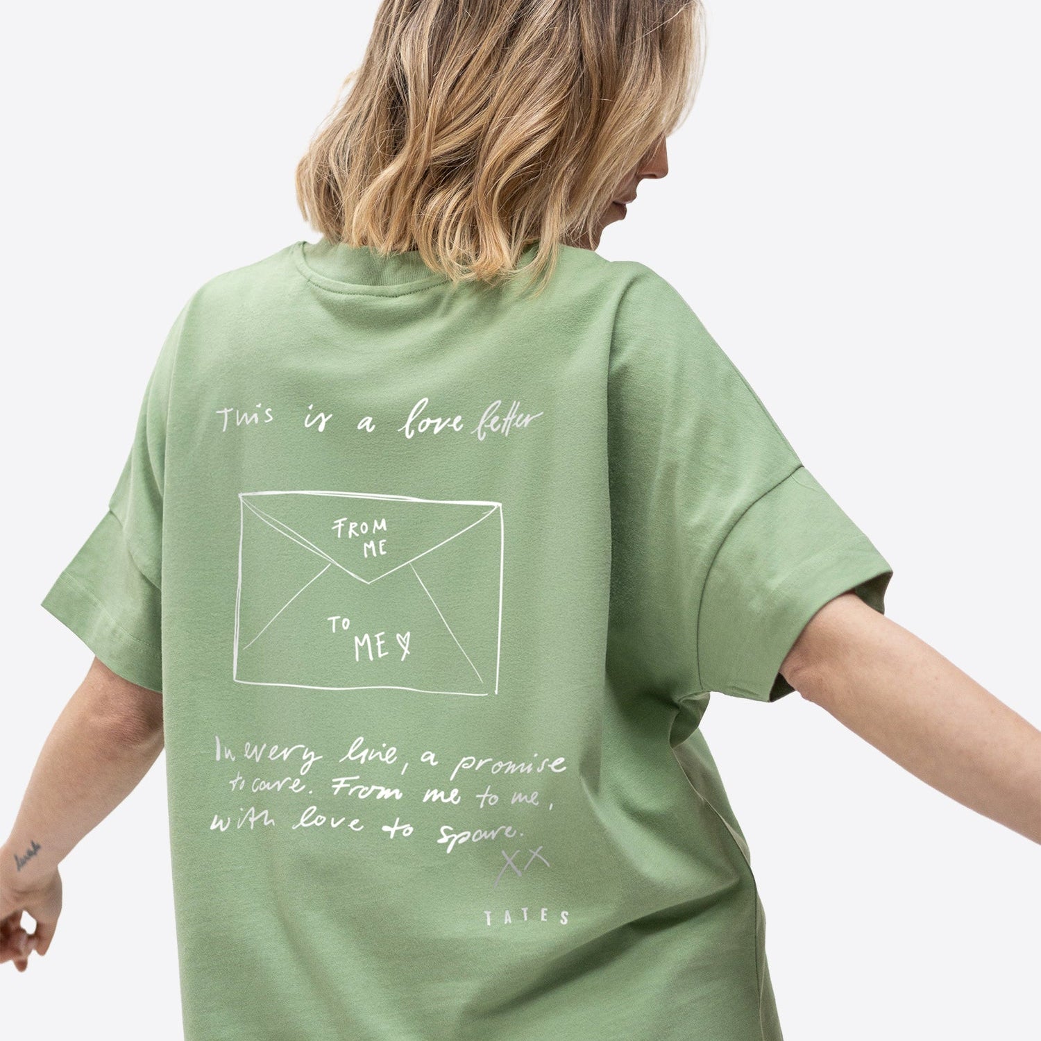 Soft Touch T-Shirt "Love letter" – Matcha
