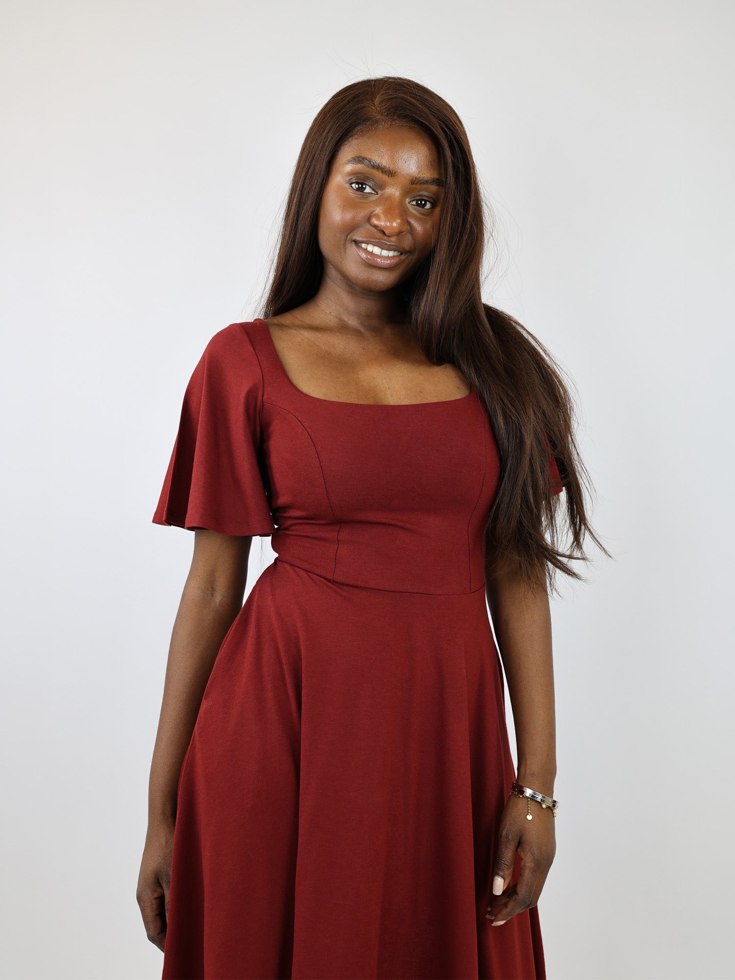 Midi Skort Kleid Mara - Bordeaux