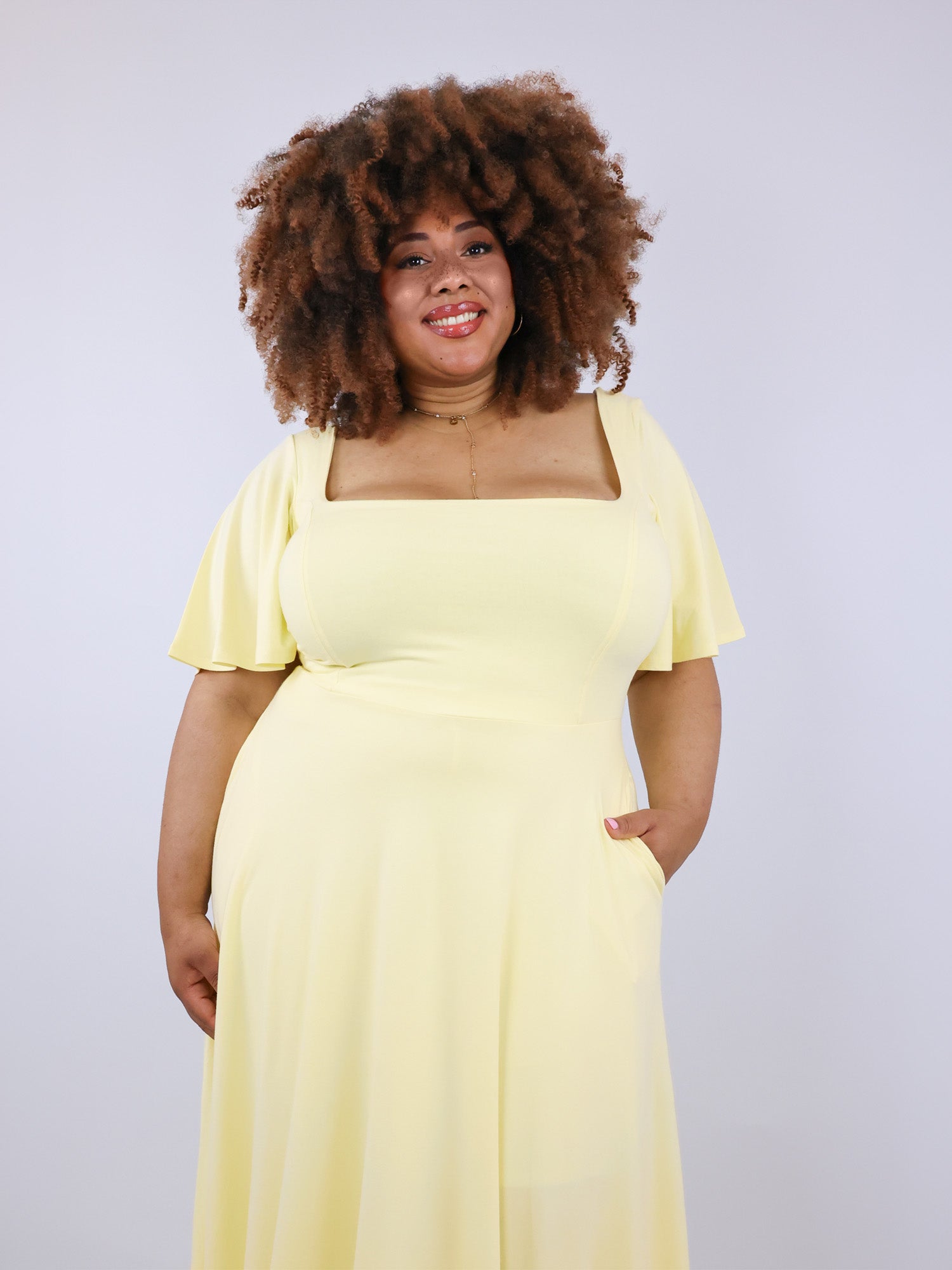 Midi Skort Kleid Mara - Pastellgelb