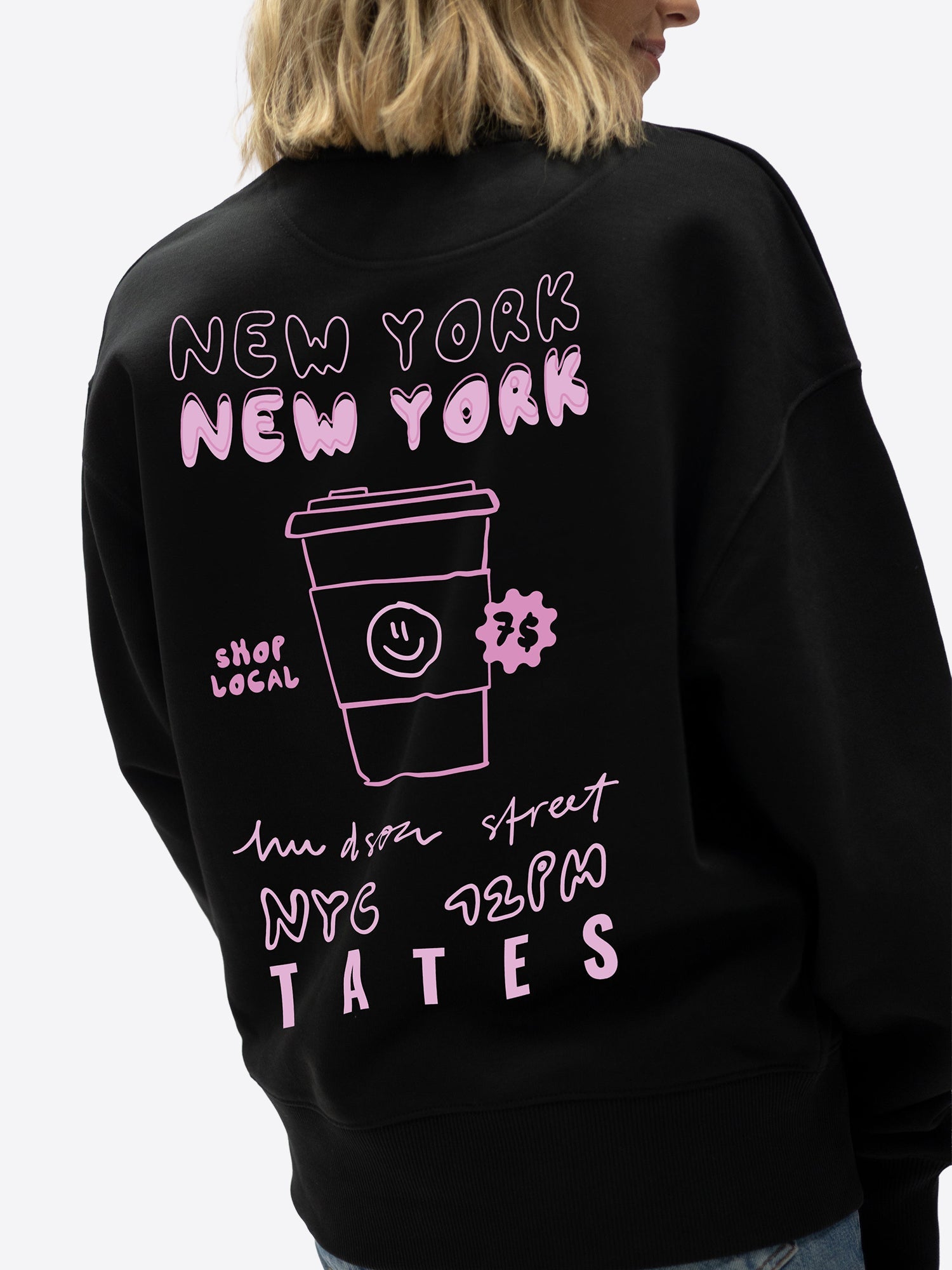 Sweater (Oversized) "NYC" – Schwarz