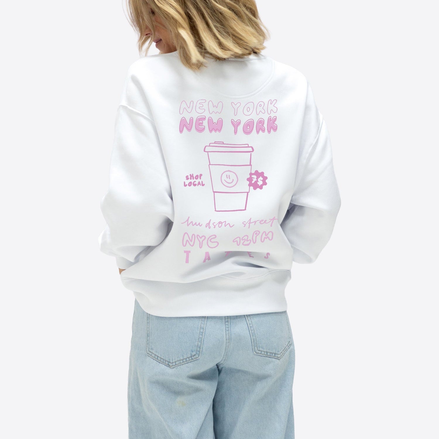 Sweater (Oversized) "NYC" – White