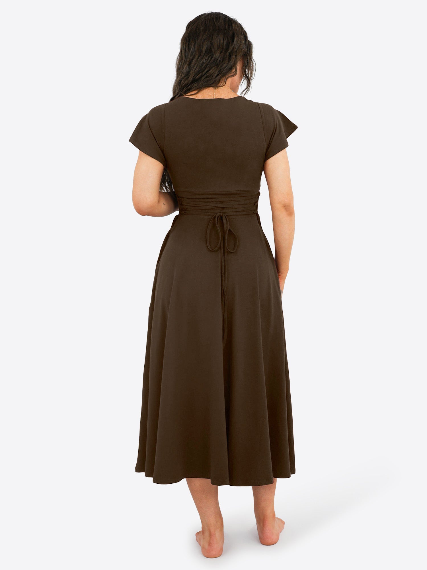 Midi Skort Kleid Linh - Dark Chocolate