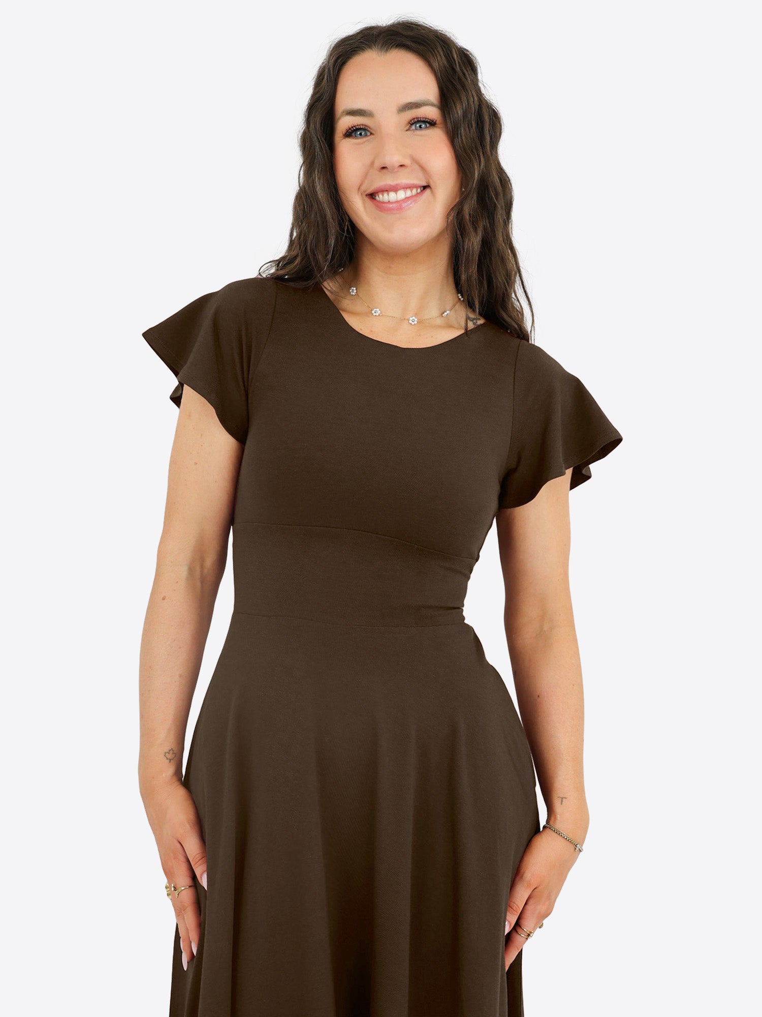 Midi Skort Kleid Linh - Dark Chocolate