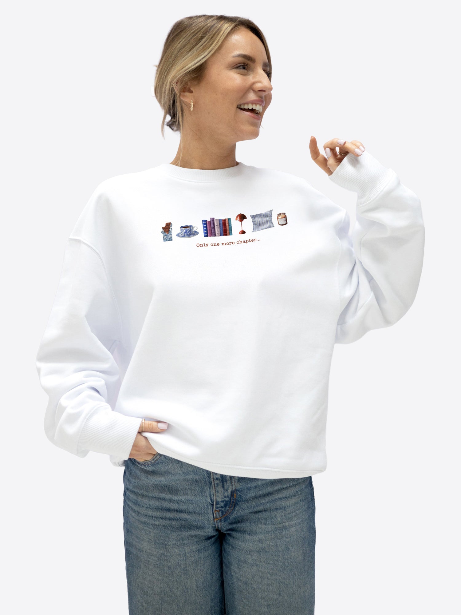 Sweater (Oversized) "Only one more chapter" – White