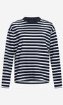 Oversized Longsleeve mit Streifen in Schwarz-Weiß, Produktfoto der Vorderseite