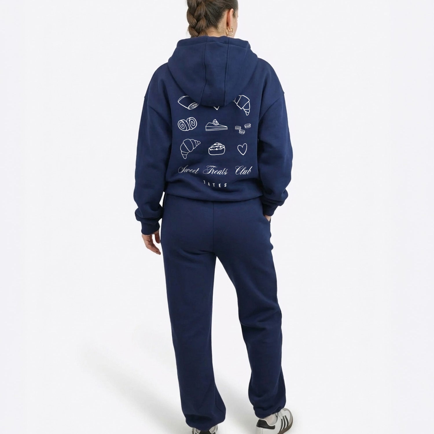 Regular Waistband Hoodie "Sweet Treats" - Midnight Blue