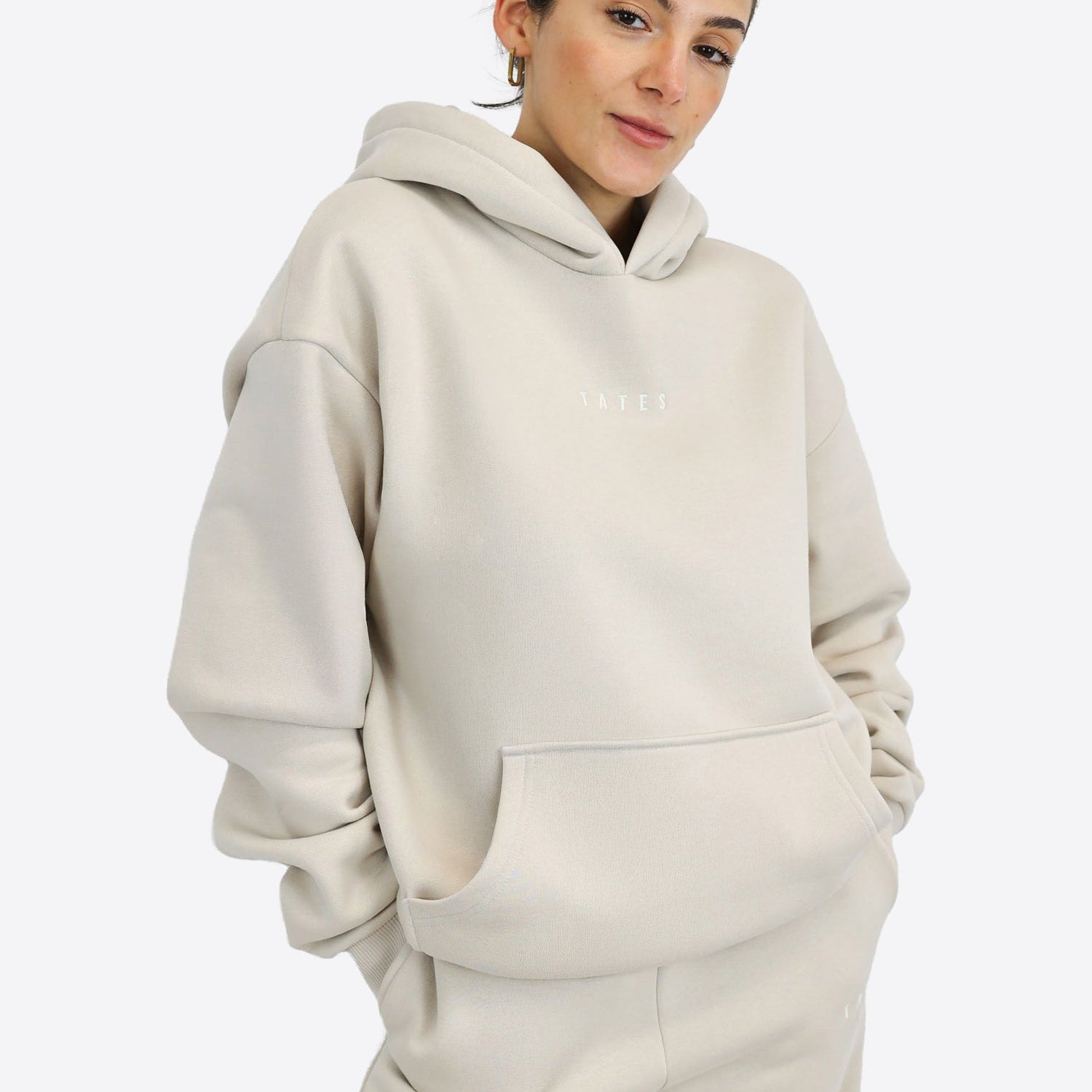 Regular Waistband Hoodie – Beige
