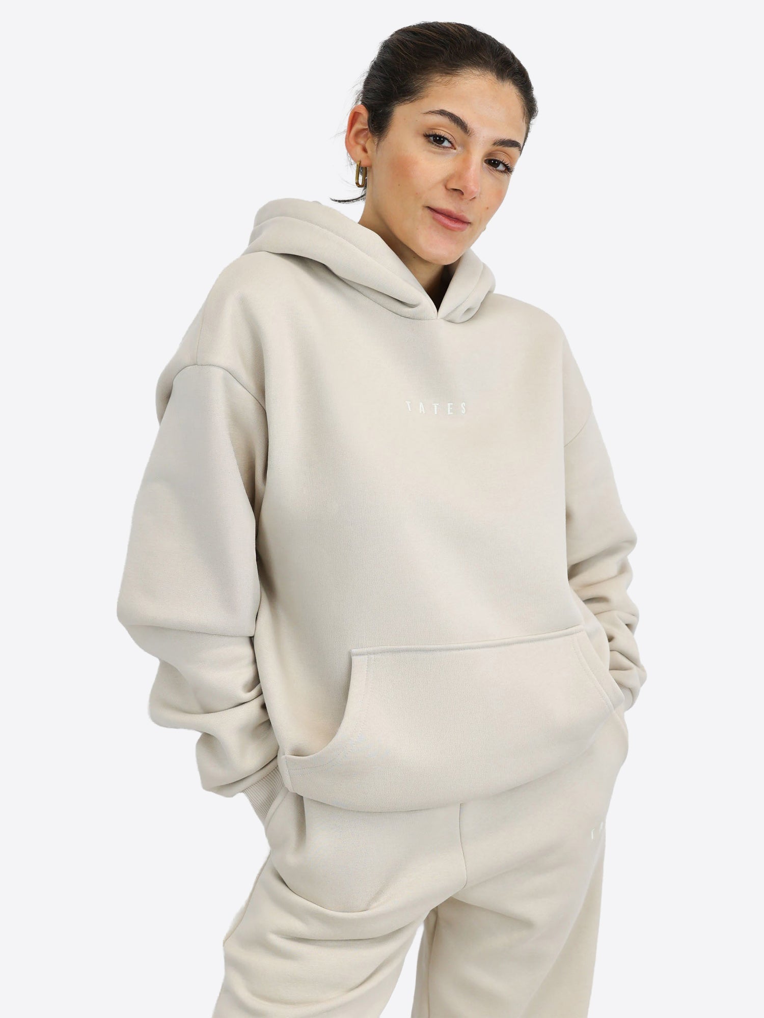 Regular Waistband Hoodie – Beige