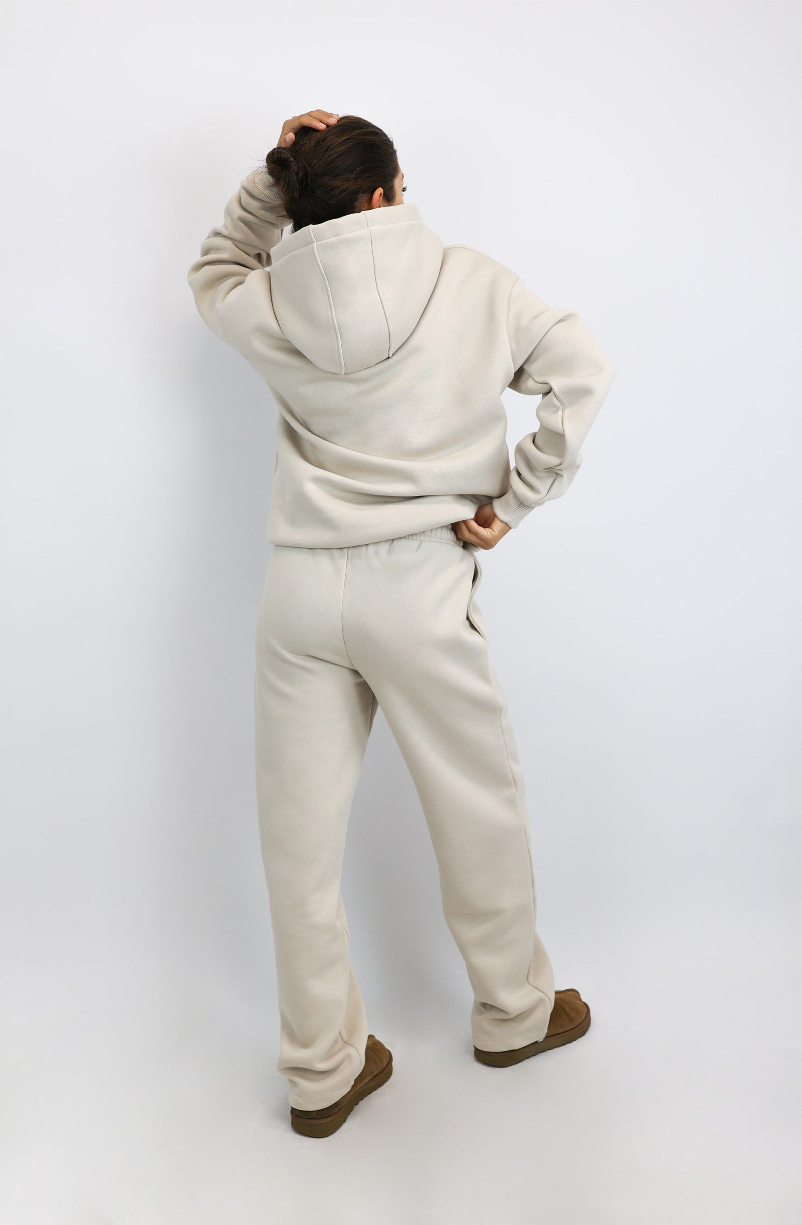 Regular Waistband Hoodie – Beige
