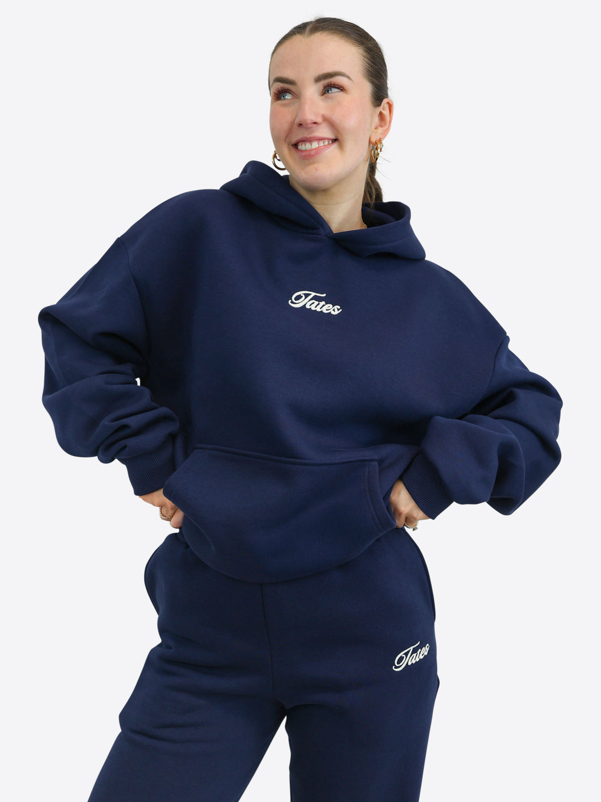 Regular Waistband Hoodie "Millennial Club" - Midnight Blue