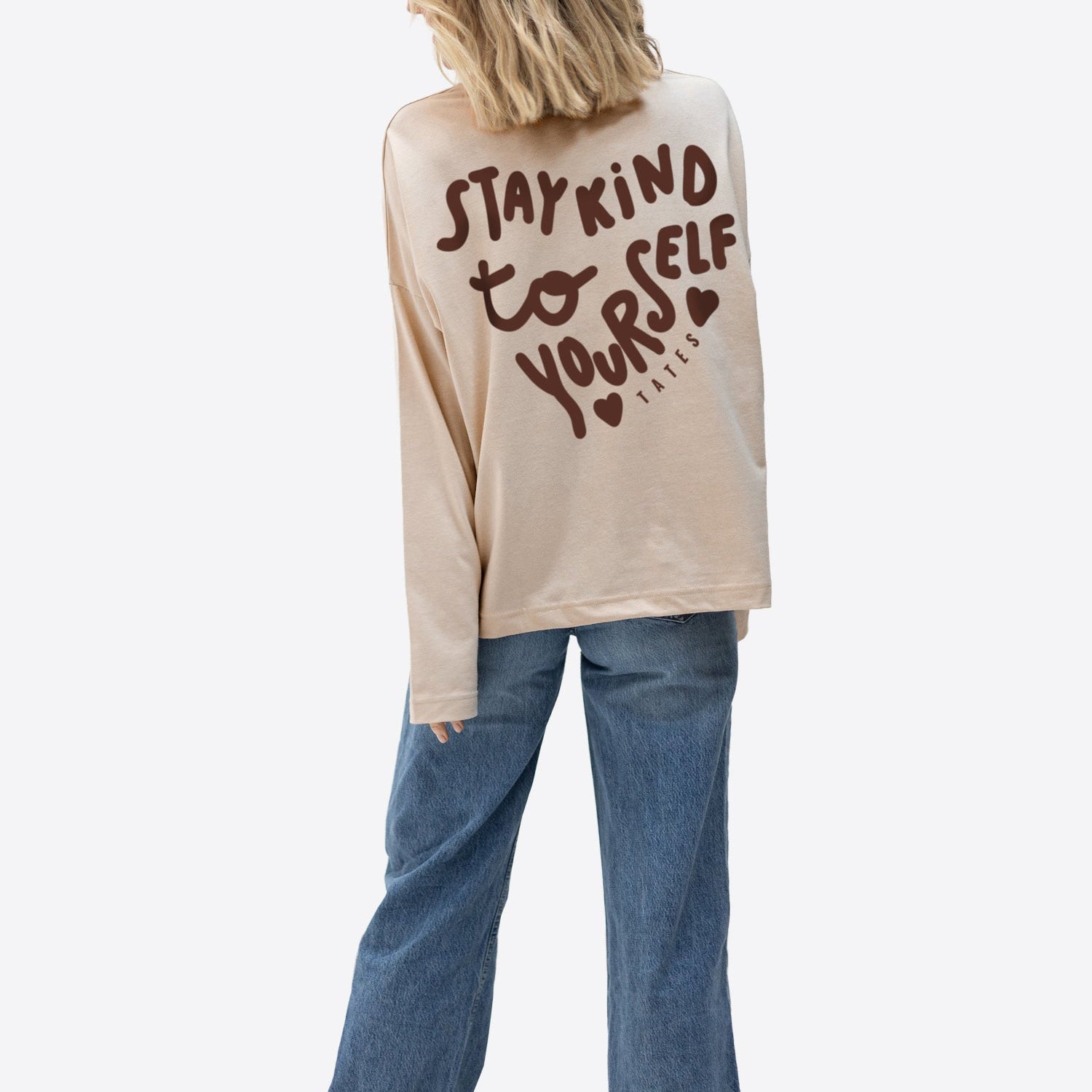 Longsleeve (Oversized) "Stay kind" – Beige