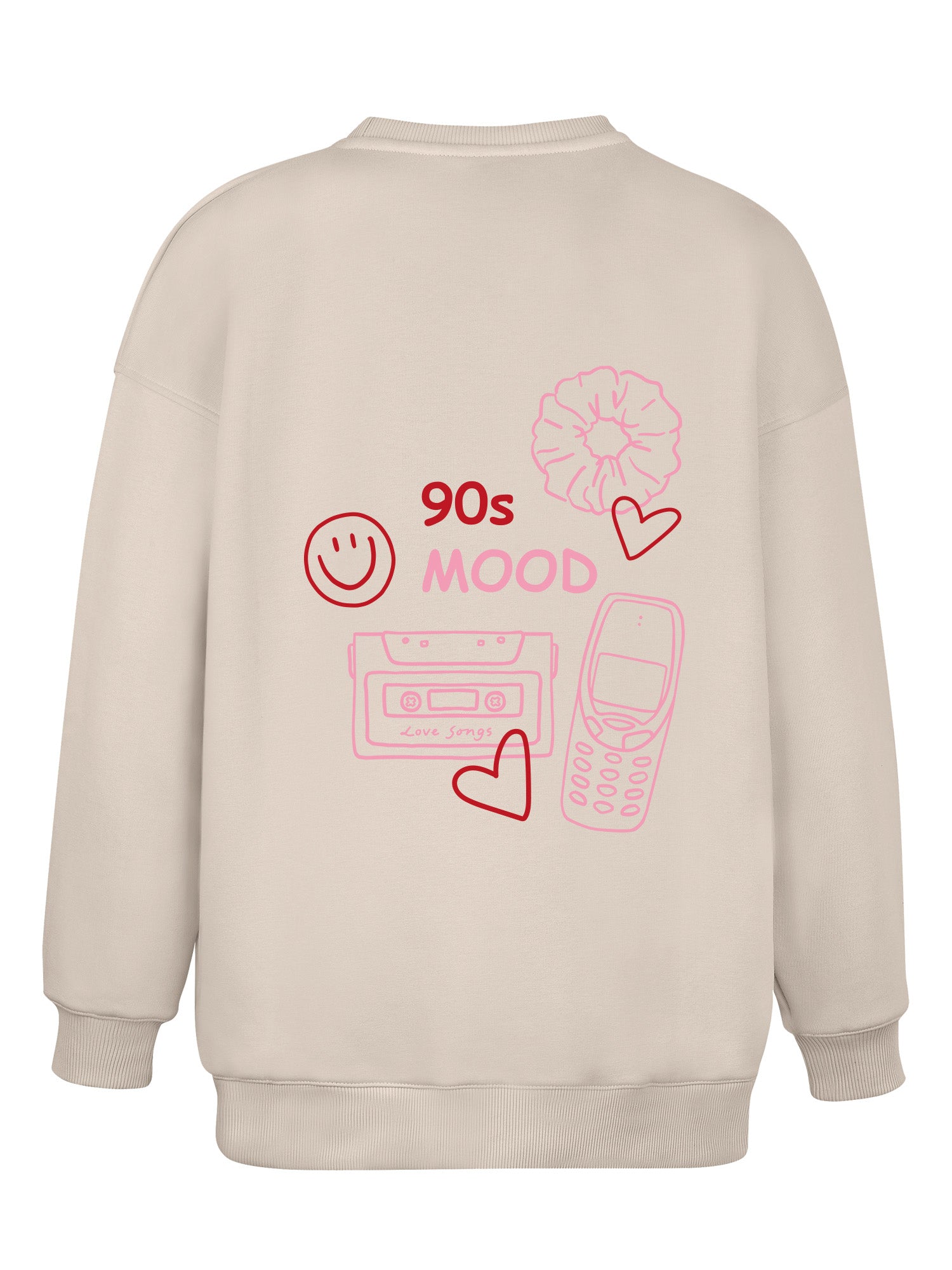 Wide Waistband Sweater "90's Mood" - Beige