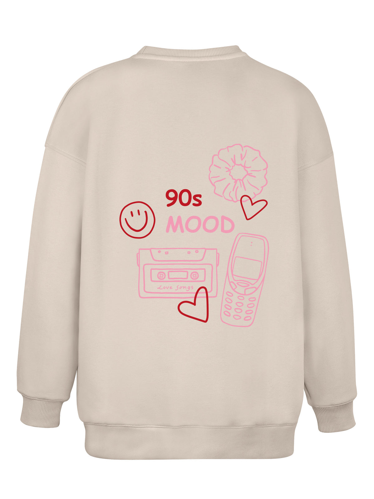 Wide Waistband Sweater "90's Mood" - Beige