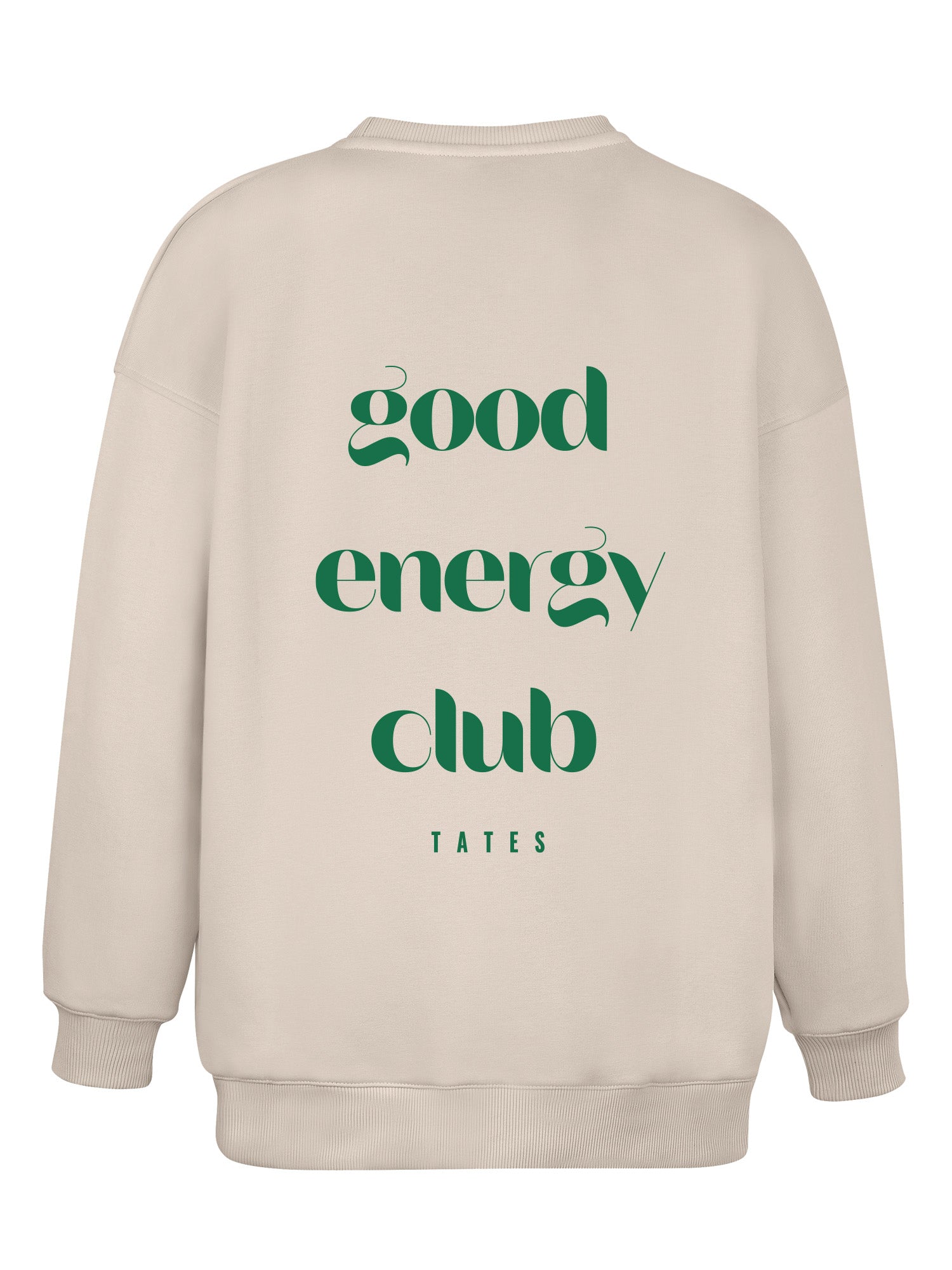 Wide Waistband Sweater "Good Energy" – Beige