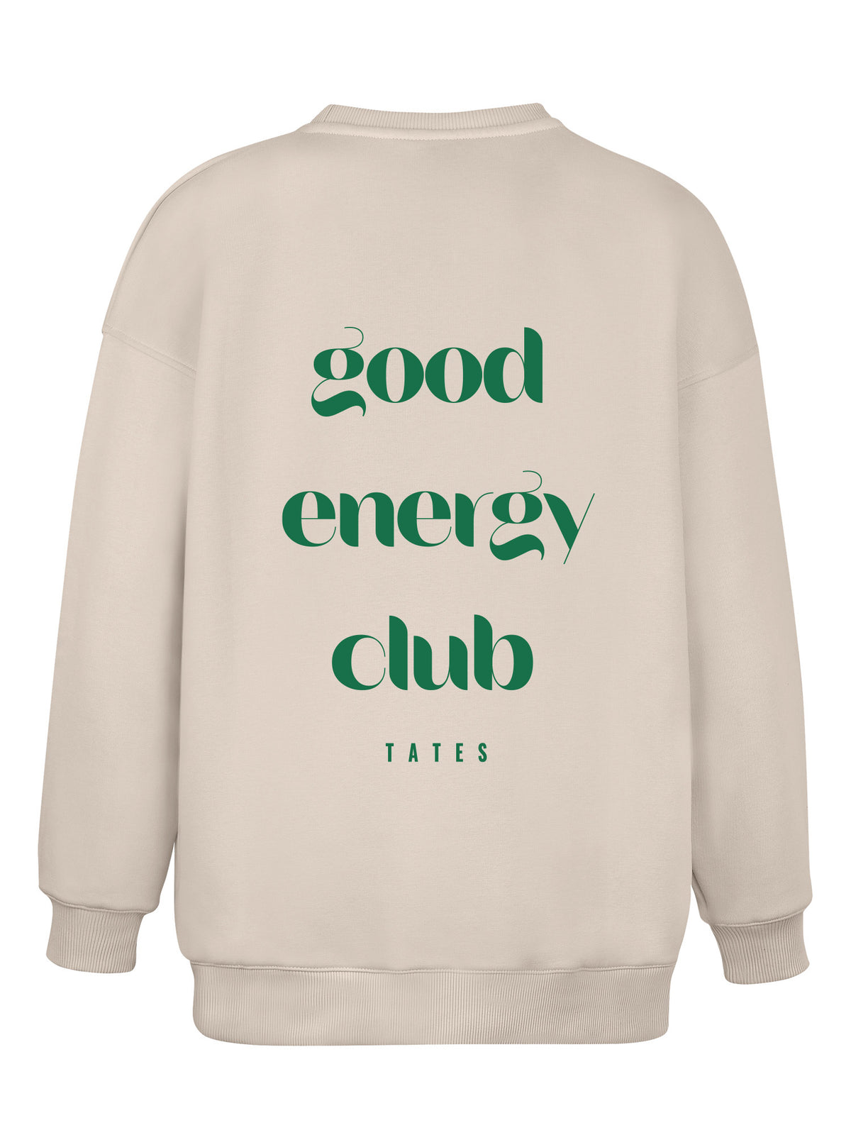 Wide Waistband Sweater "Good Energy" – Beige