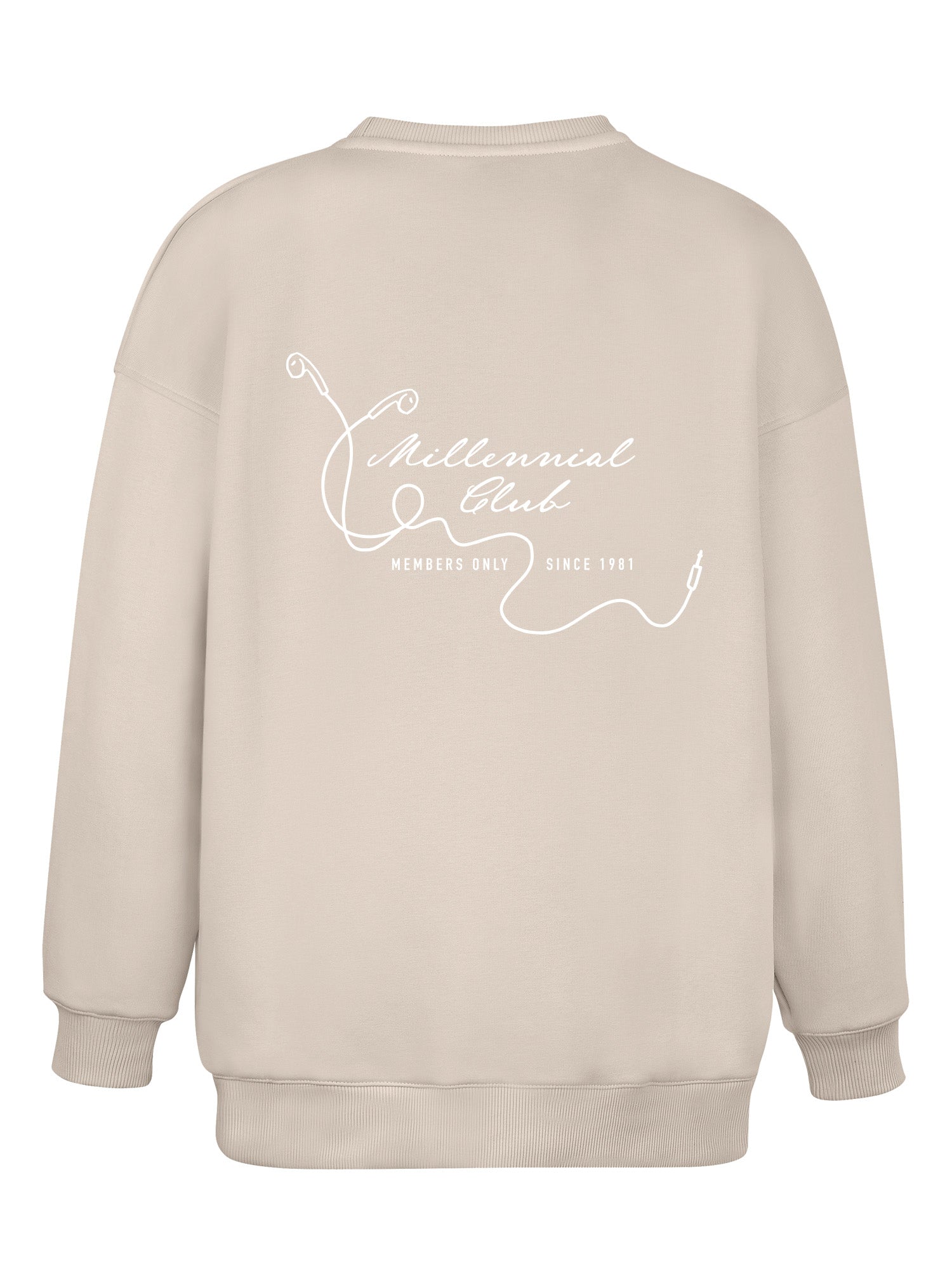 Wide Waistband Sweater "Millennial Club" – Beige