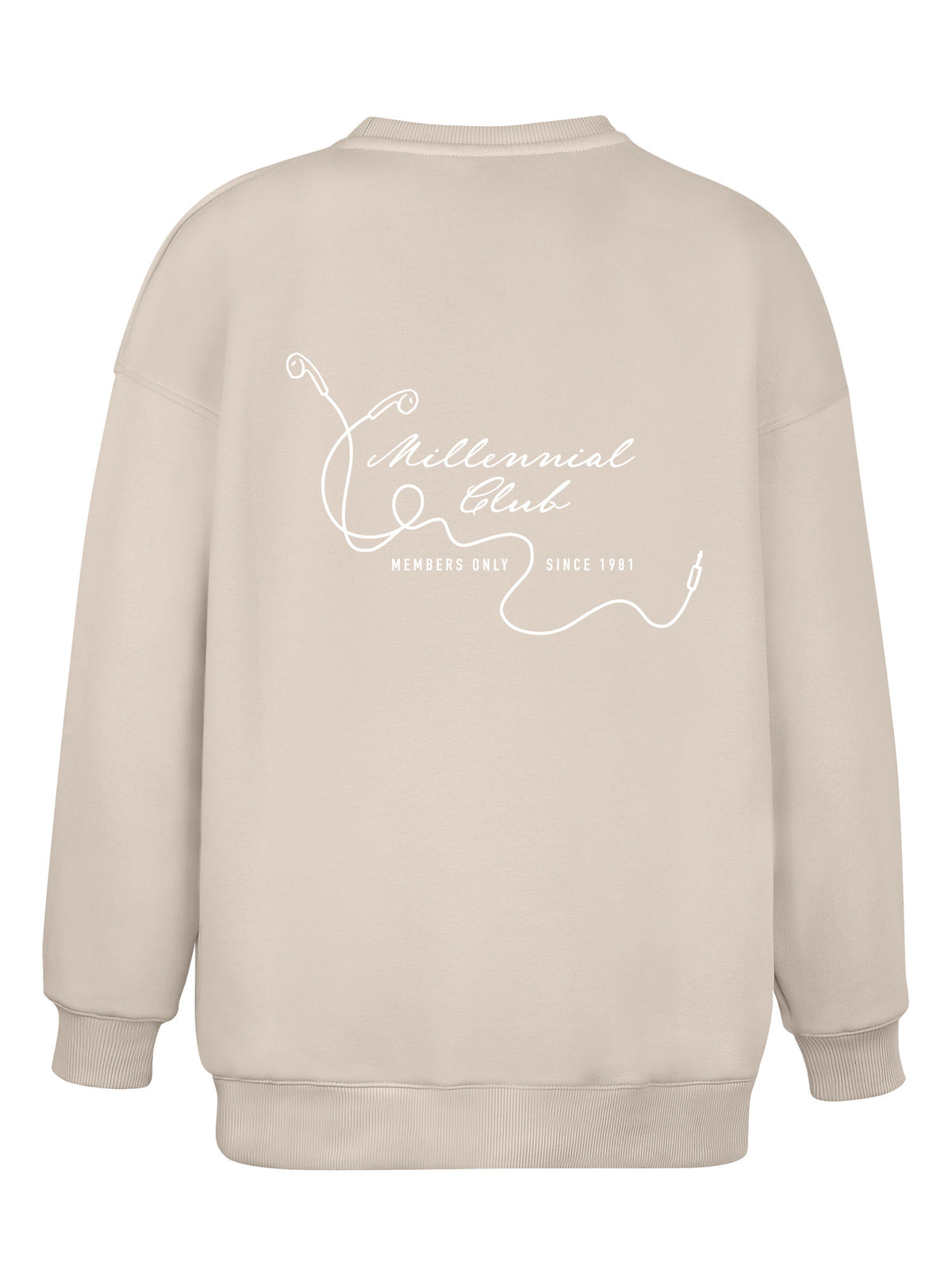 Wide Waistband Sweater "Millennial Club" – Beige