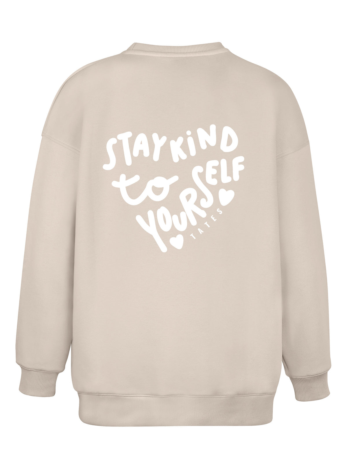 Wide Waistband Sweater "Stay Kind" – Beige