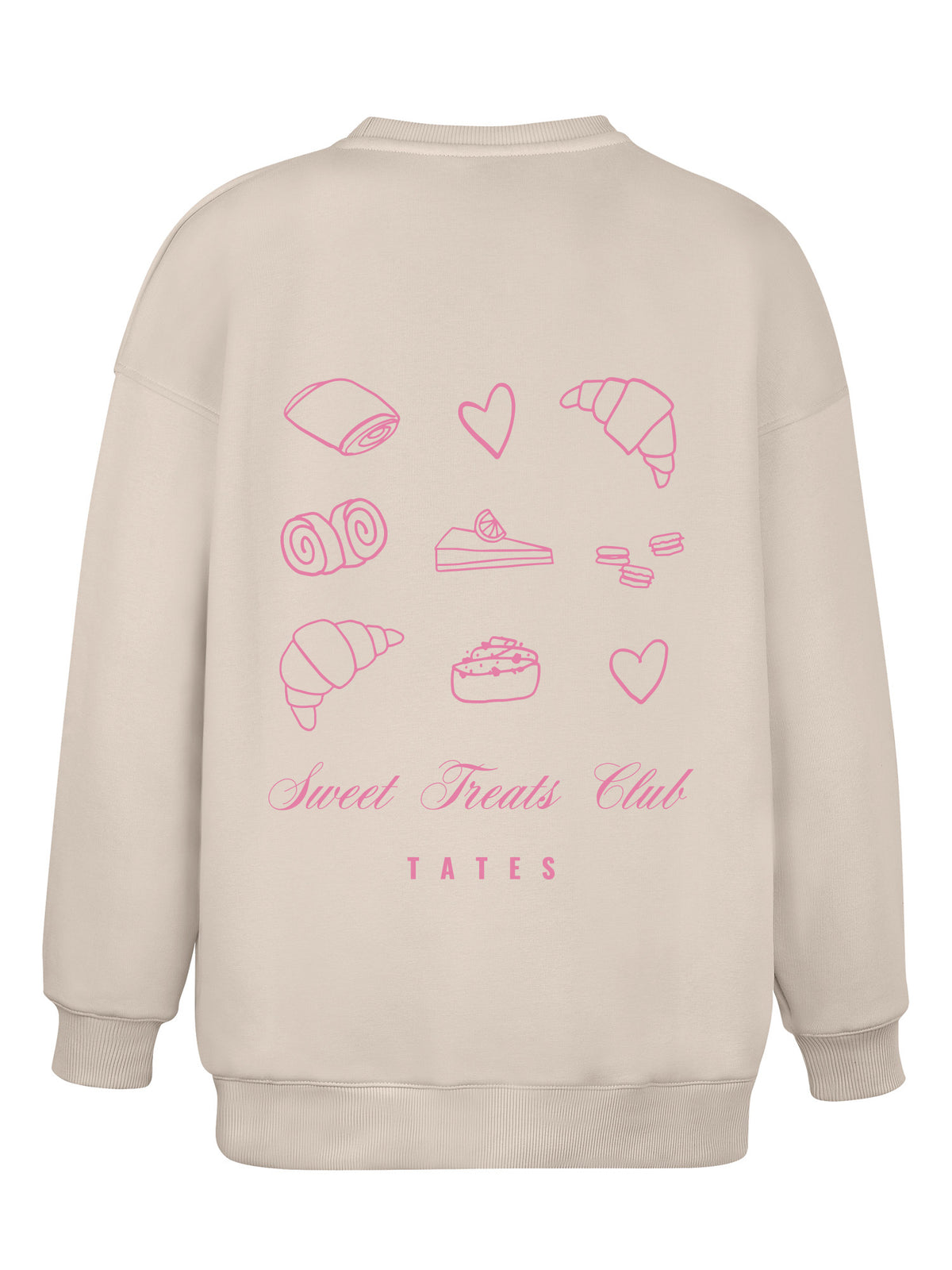 Wide Waistband Sweater "Sweet Treats" – Beige