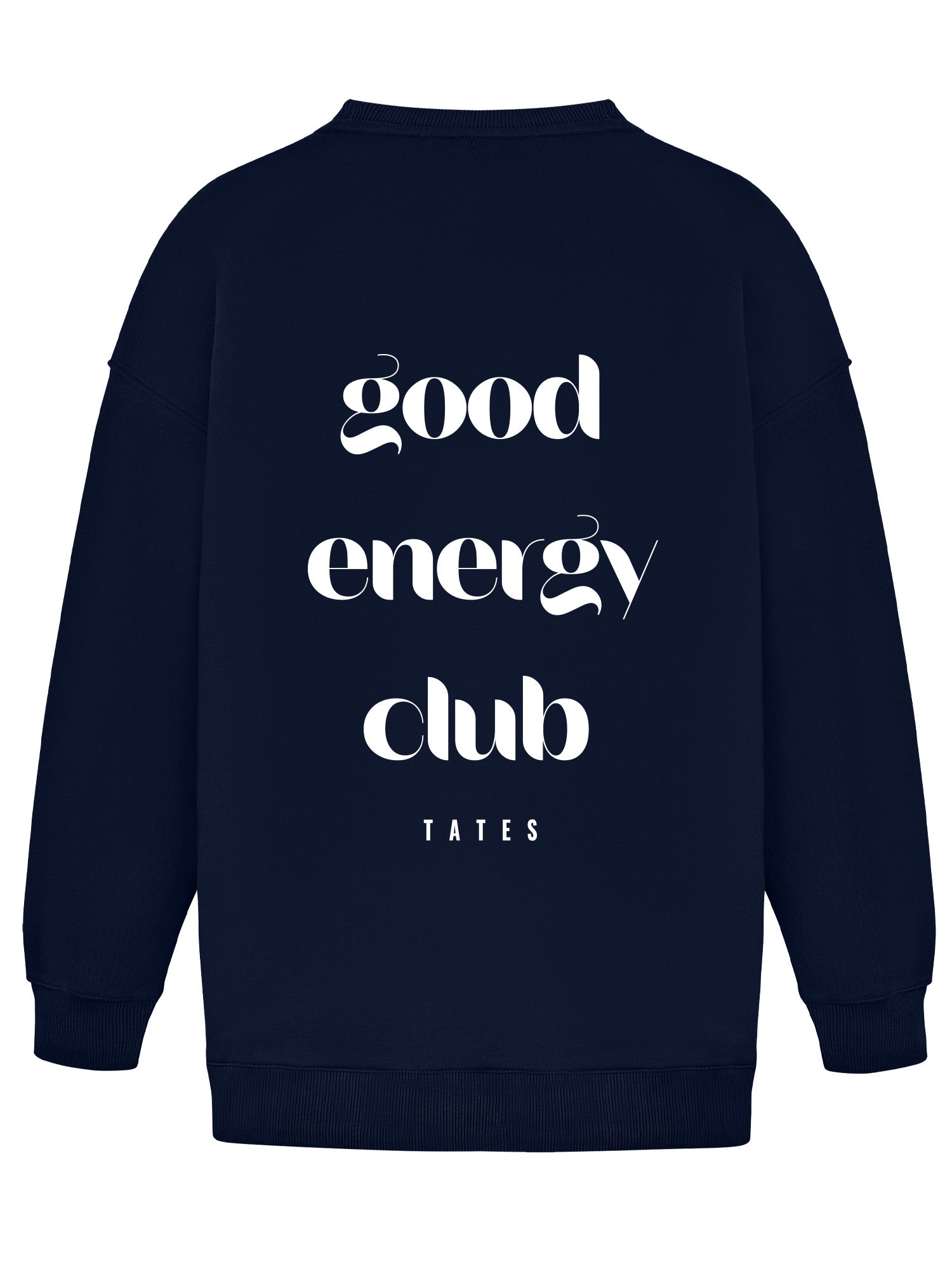 Wide Waistband Sweater "Good Energy" – Midnight Blue