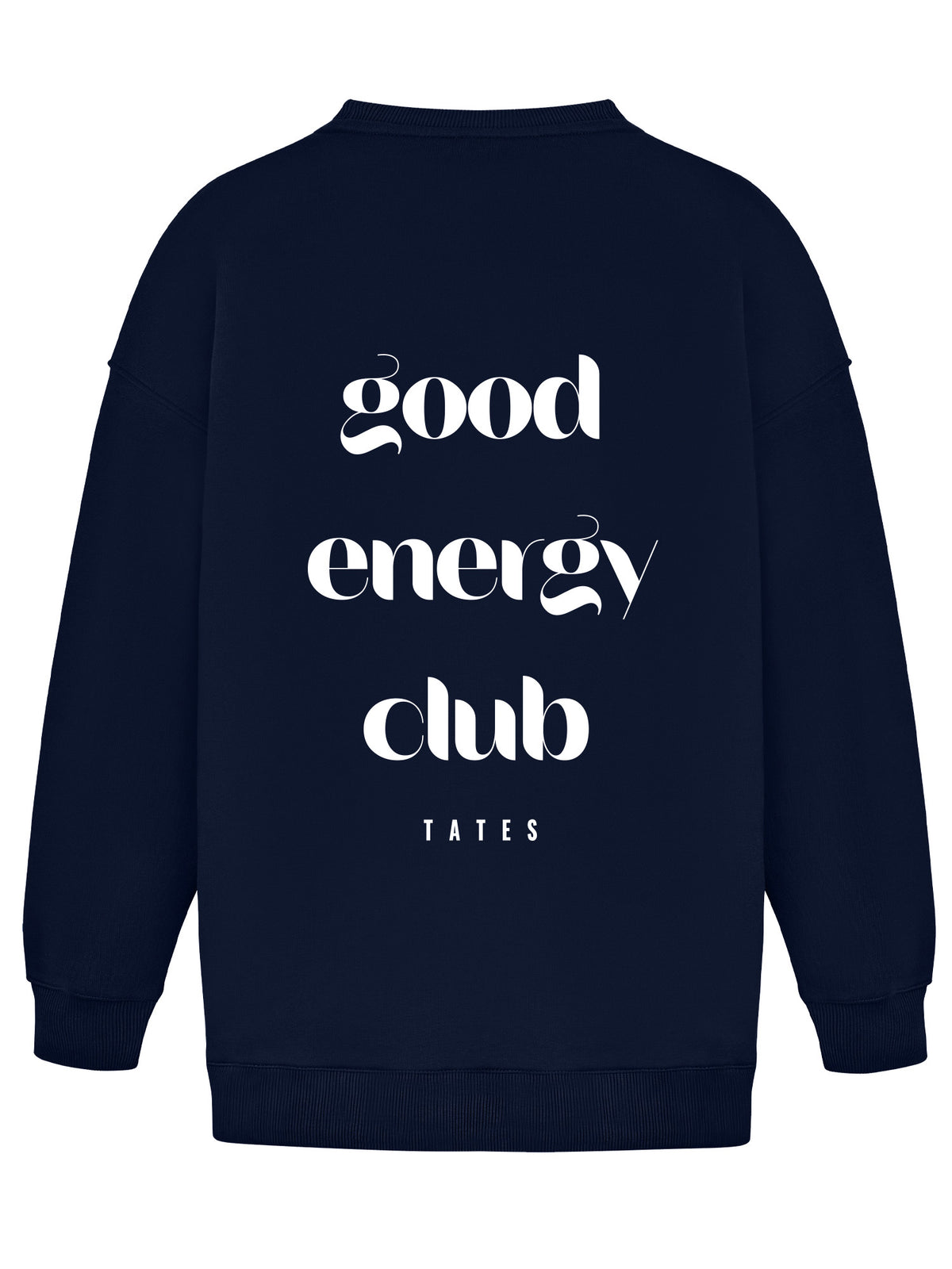 Wide Waistband Sweater "Good Energy" – Midnight Blue