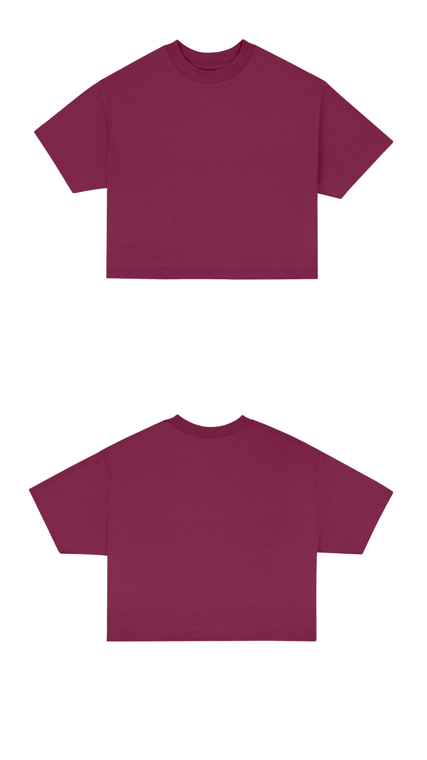 Basic (Build your own) Soft Touch T-Shirt Crop Version – Berry