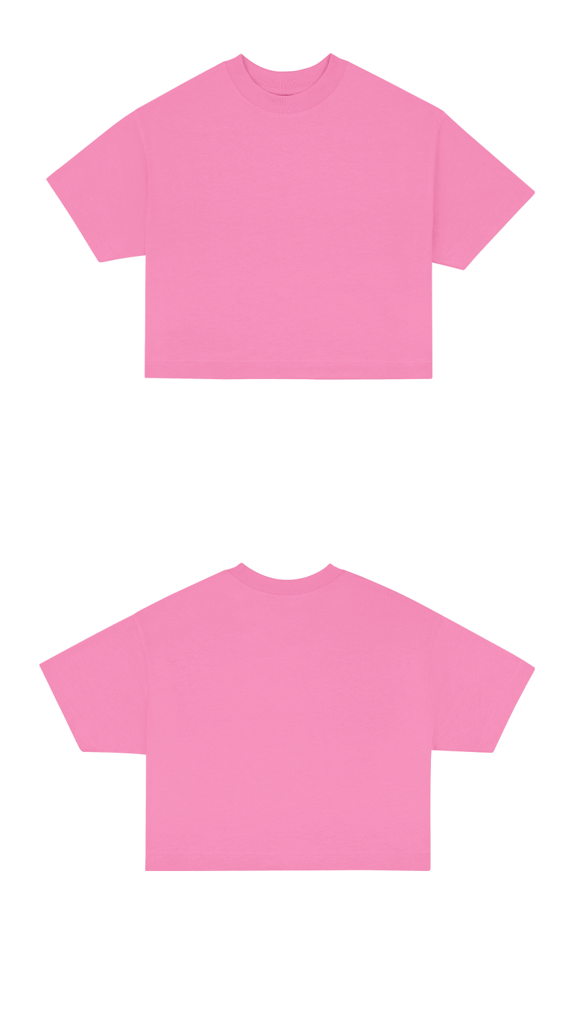 Basic (Build your own) Crop T-Shirt – Bubble pink