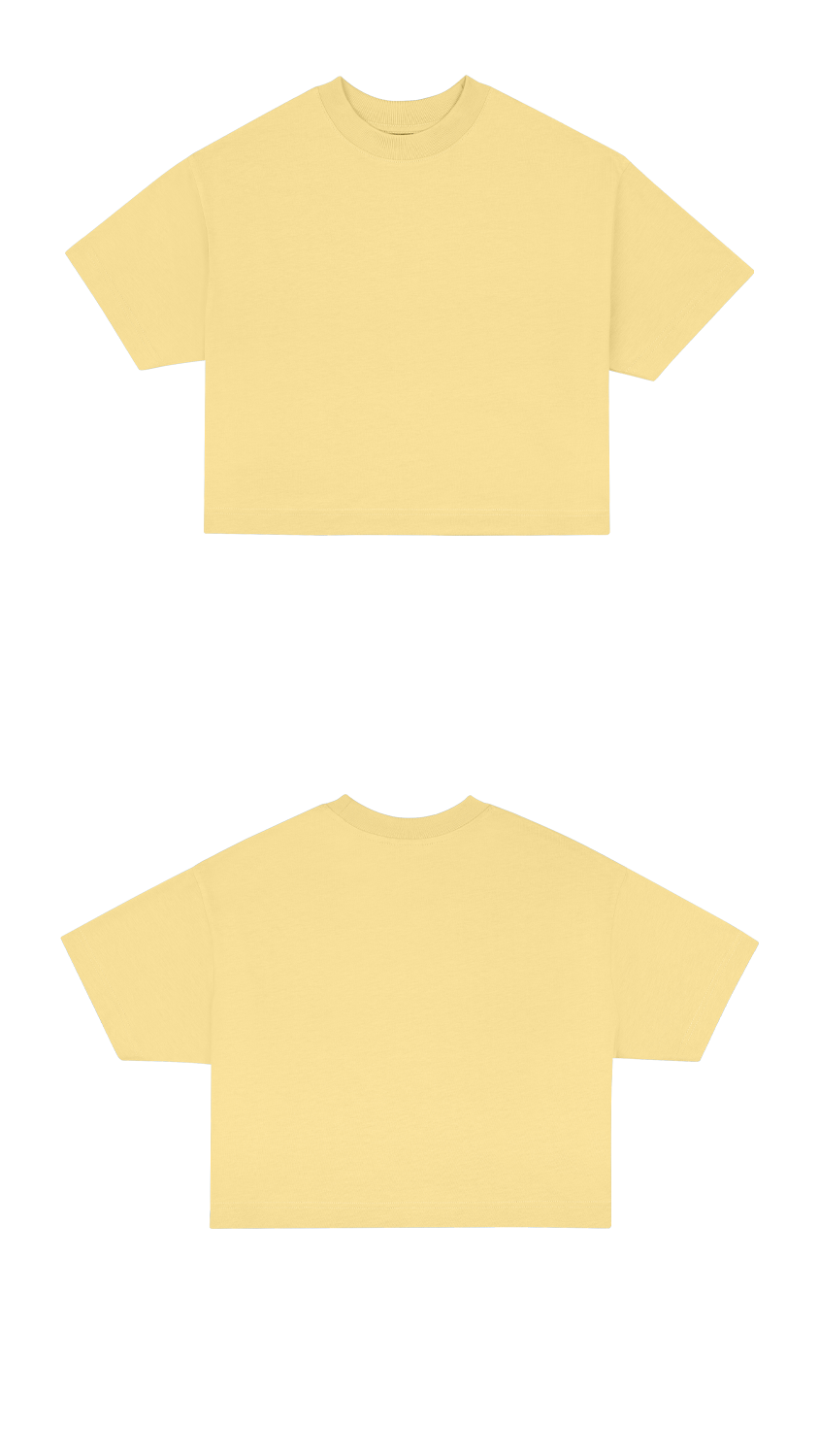Basic (Build your own) Soft Touch T-Shirt Crop Version – Butter Yellow