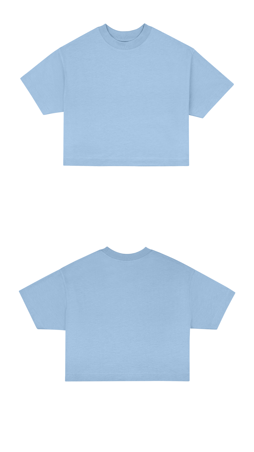 Basic (Build your own) Soft Touch T-Shirt Crop Version – Dusty Blue