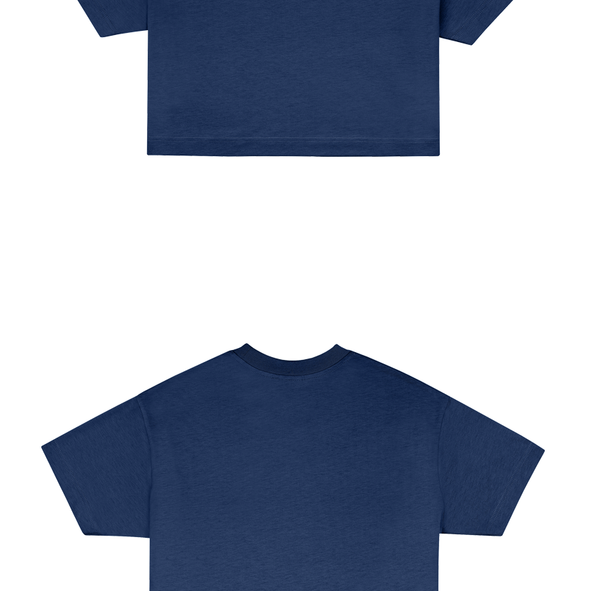 Basic (Build your own) Soft Touch T-Shirt Crop Version – Navy