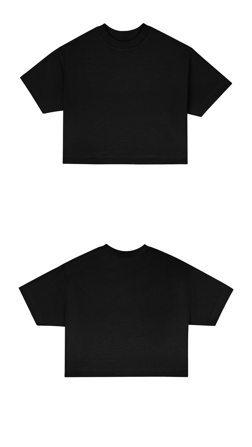 Basic (Build your own) Soft Touch T-Shirt Crop Version – Schwarz