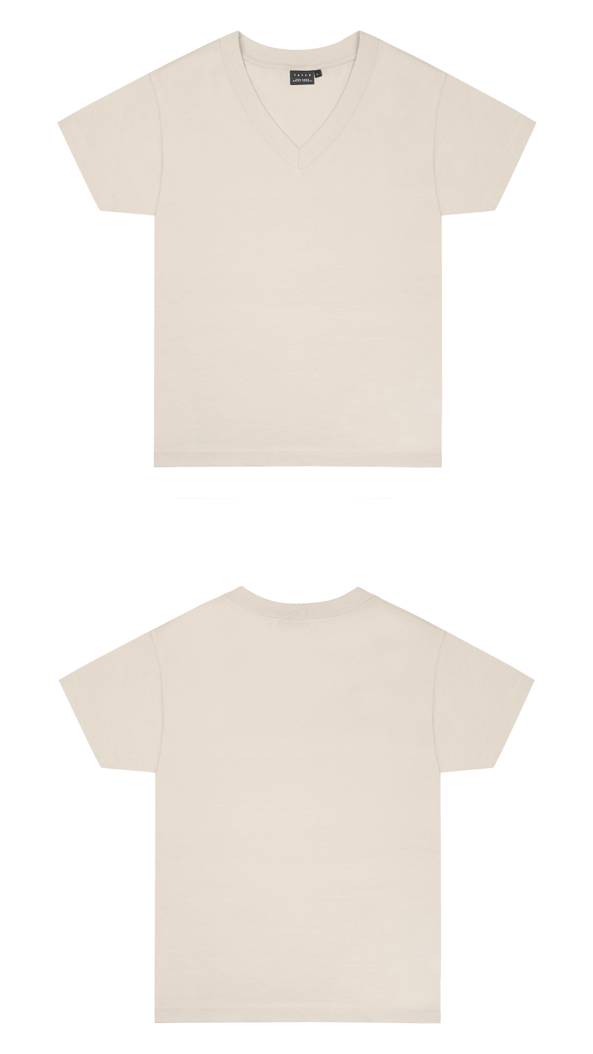 Basic (Build your own) V-Neck Soft Touch T-Shirt – Beige