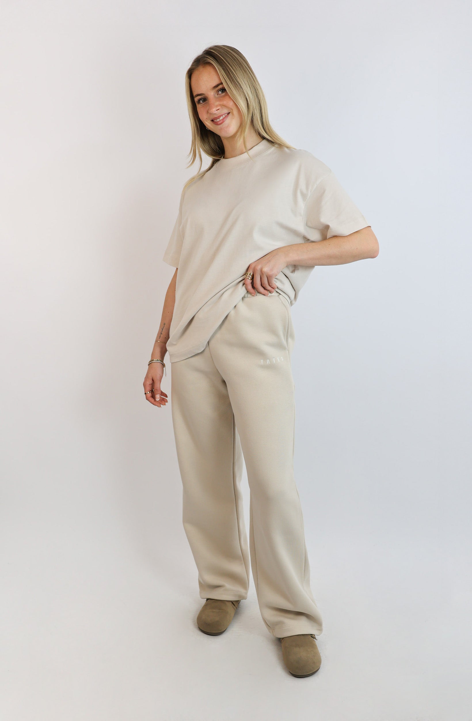 Verstellbare Jogginghose – Beige
