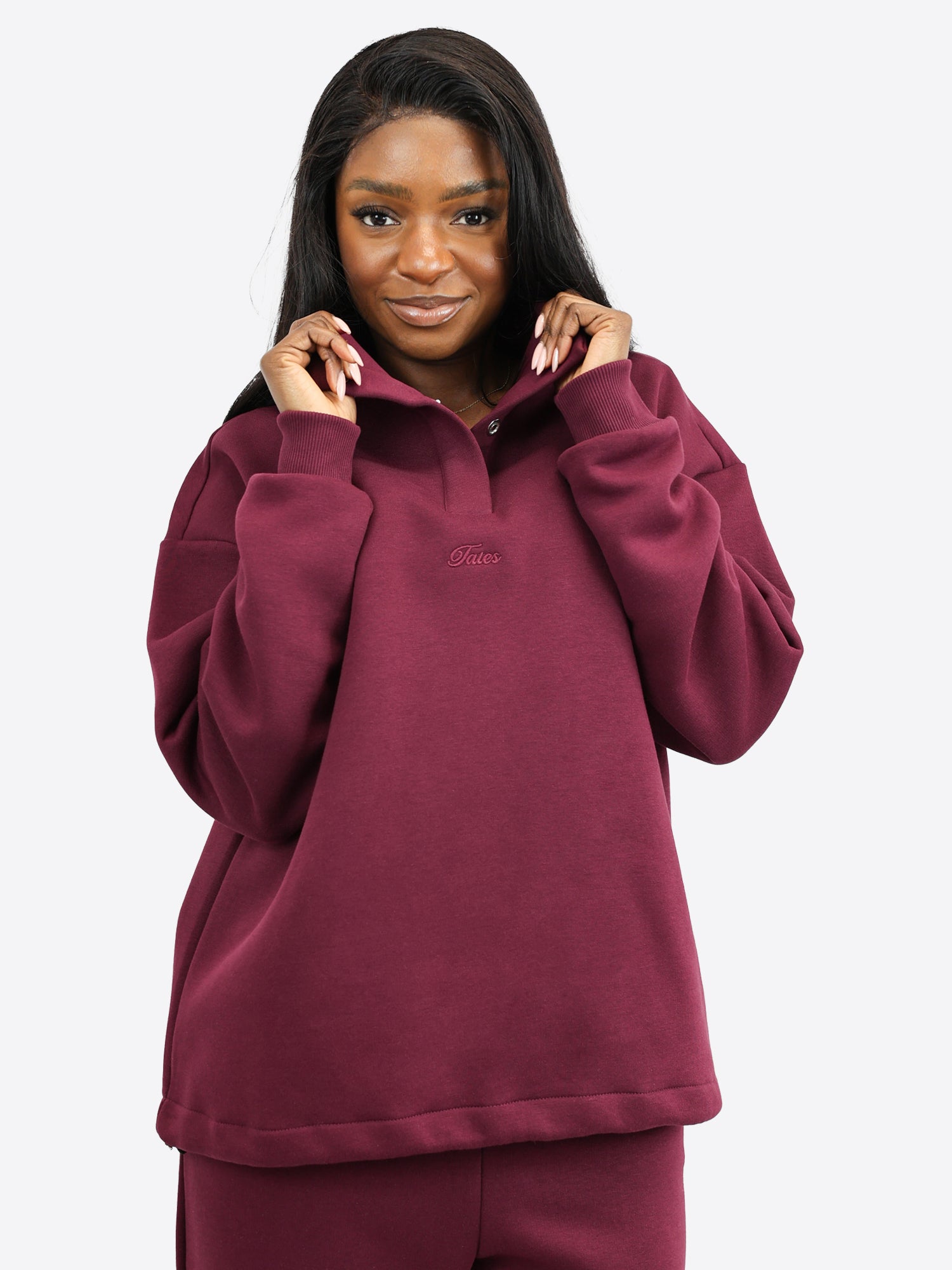 Verstellbarer Crop Sweater – Plum