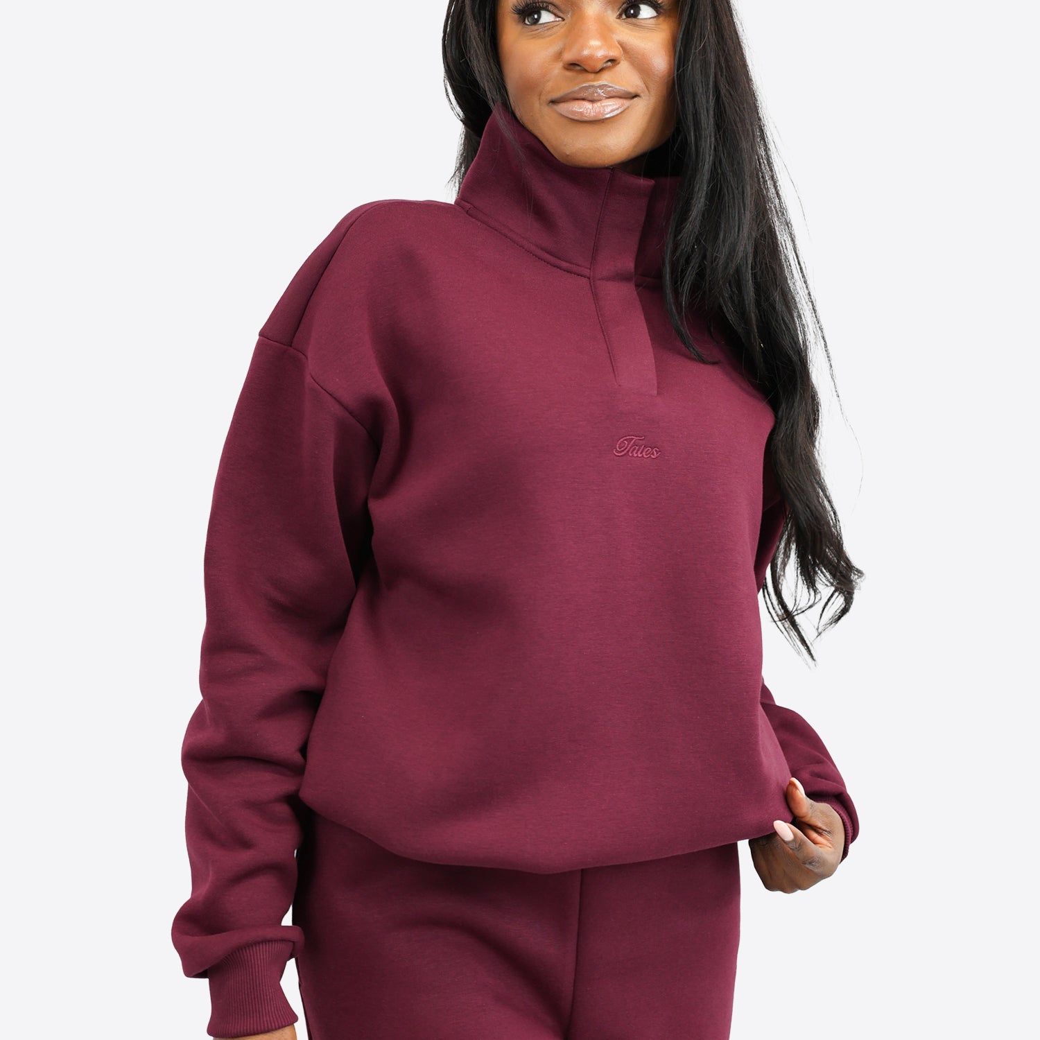 Verstellbarer Crop Sweater – Plum