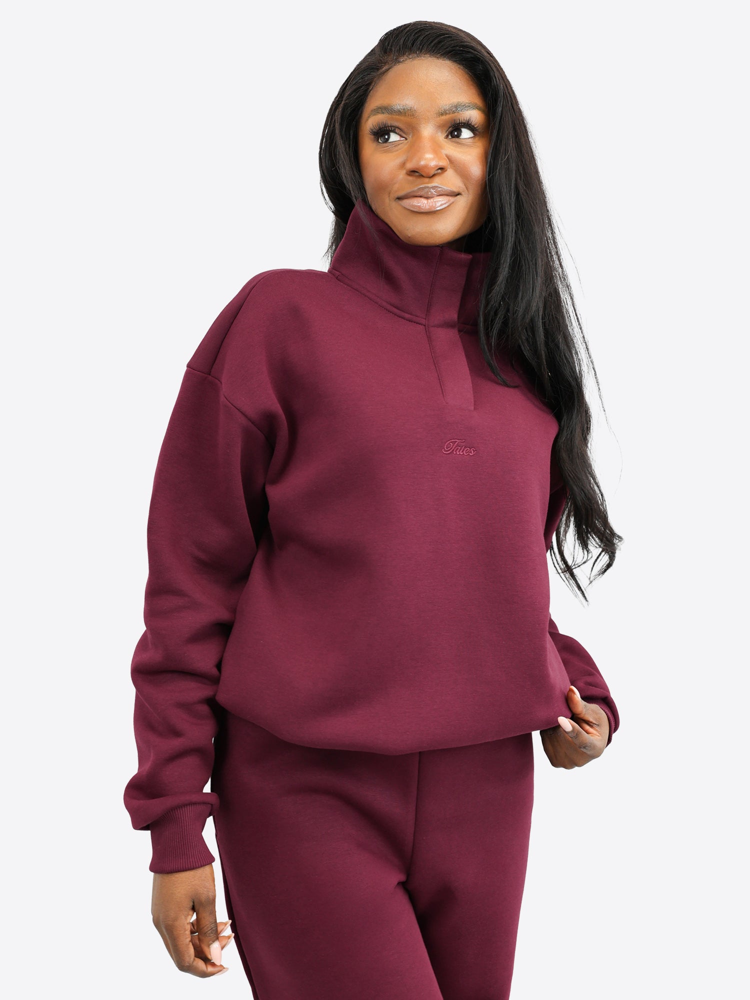 Verstellbarer Crop Sweater – Plum