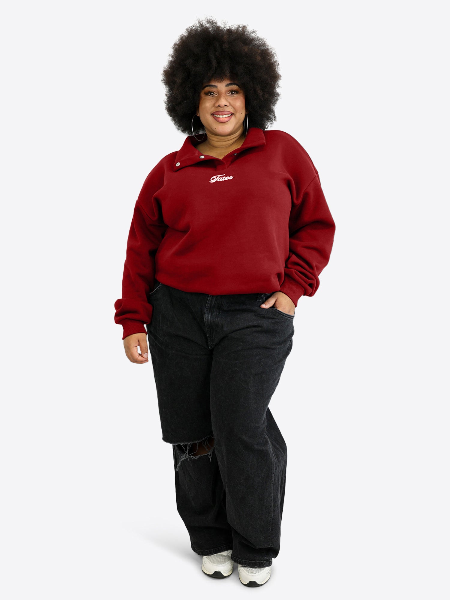 Verstellbarer Crop Sweater – Cranberry