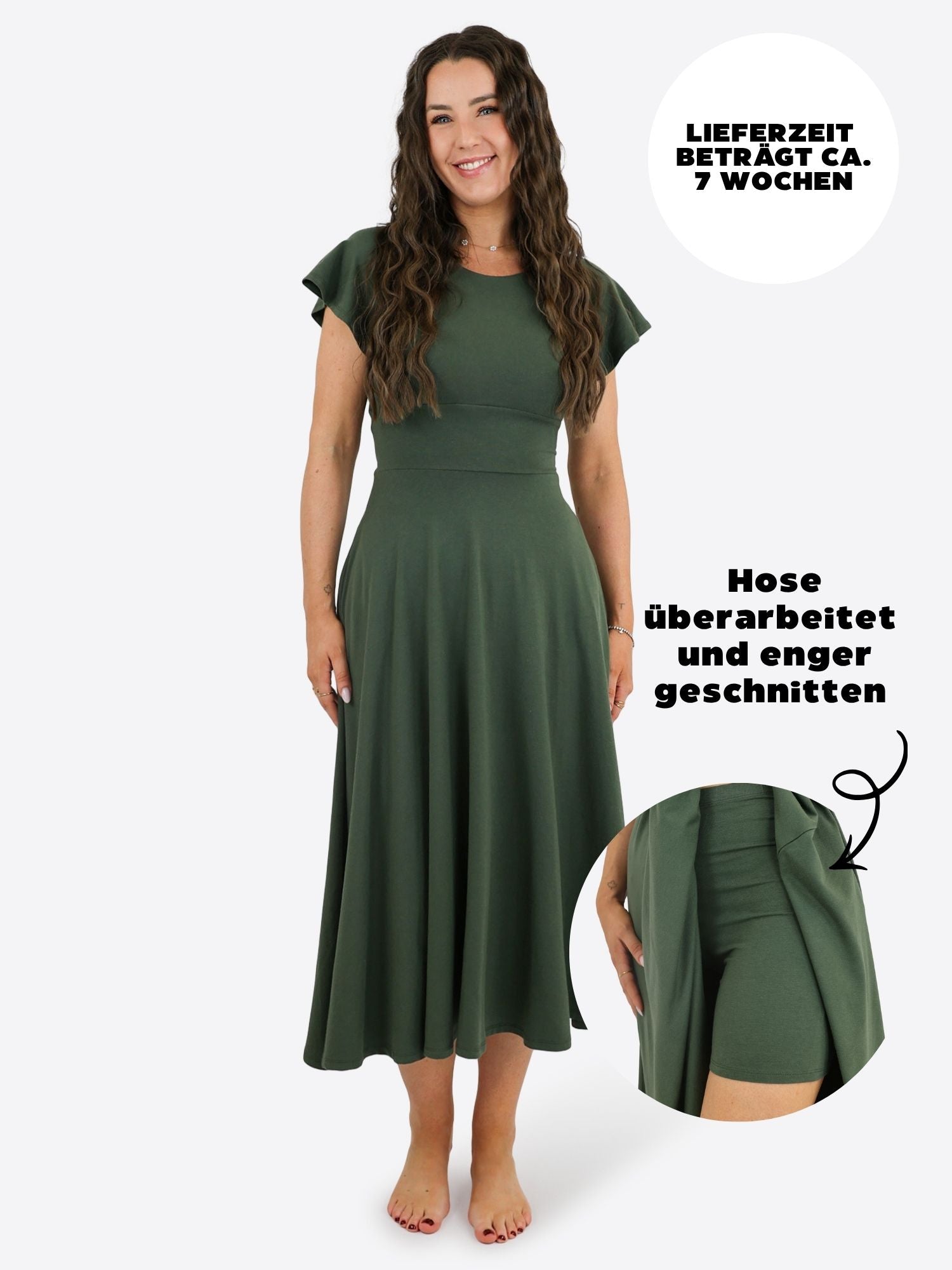 Midi Skort Kleid Linh - Olive