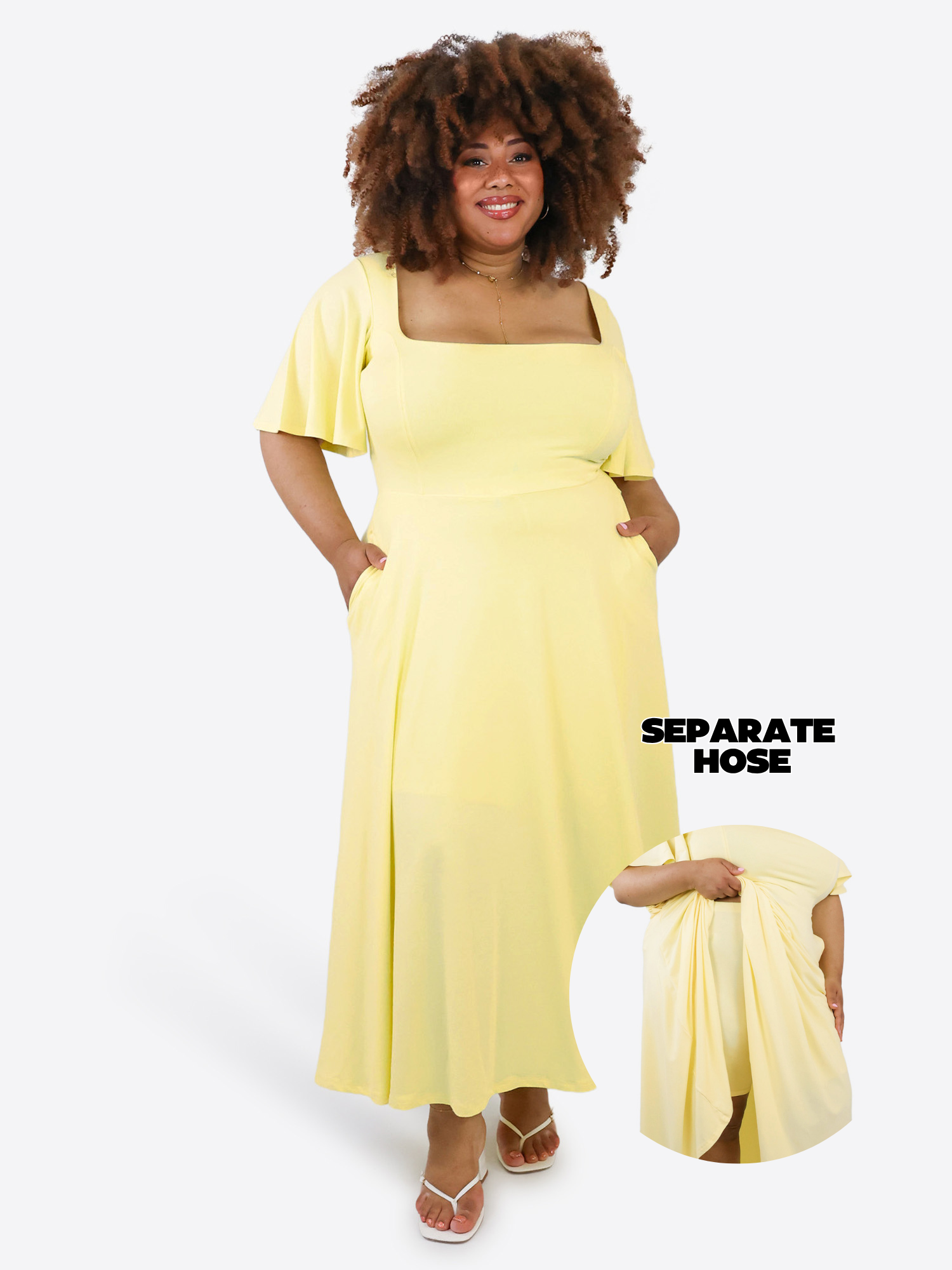 Midi Skort Kleid Mara - Pastellgelb