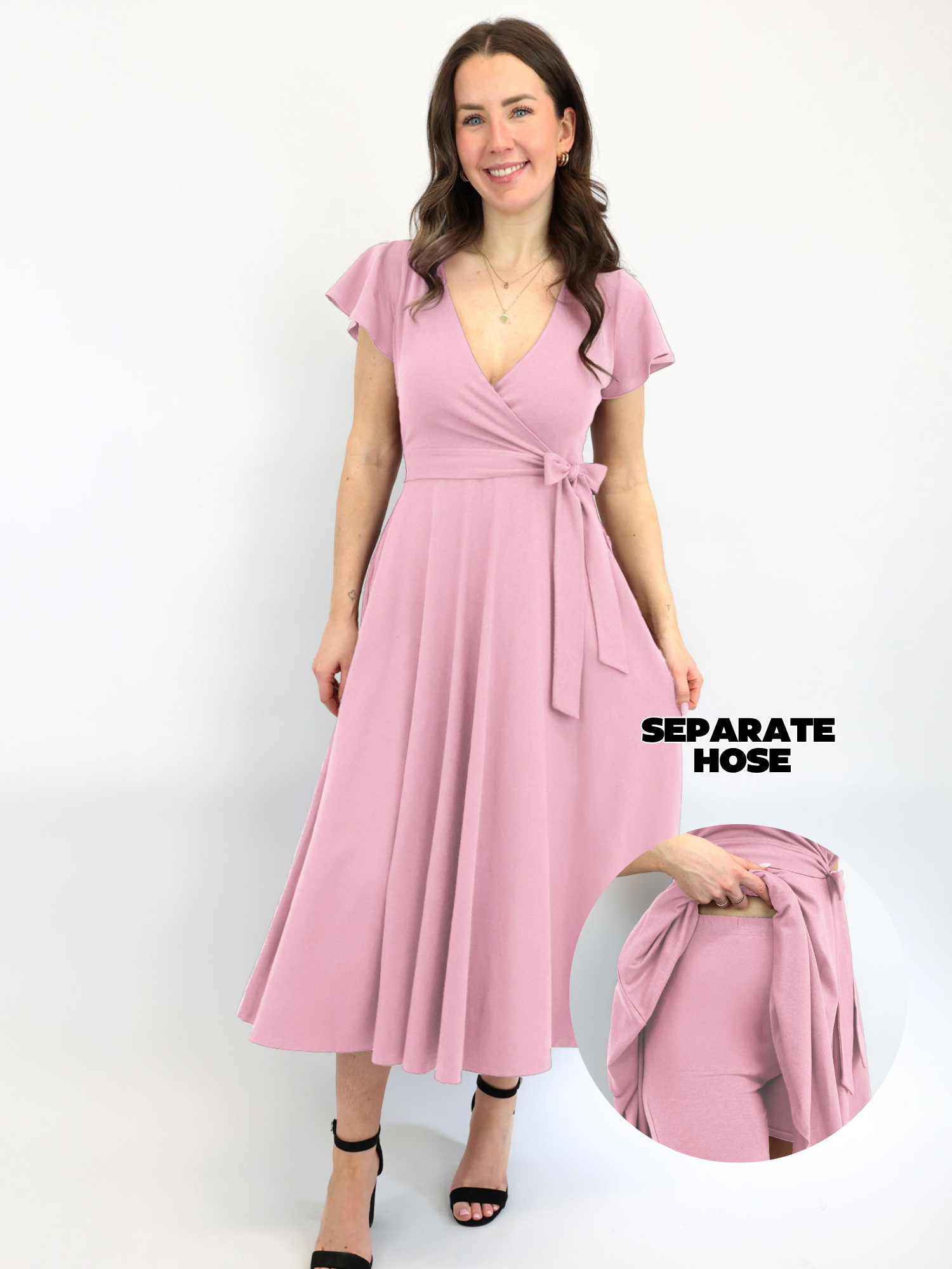 Midi Wickelkleid Carina - Rosa