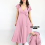 Midi Wickelkleid Carina - Rosa