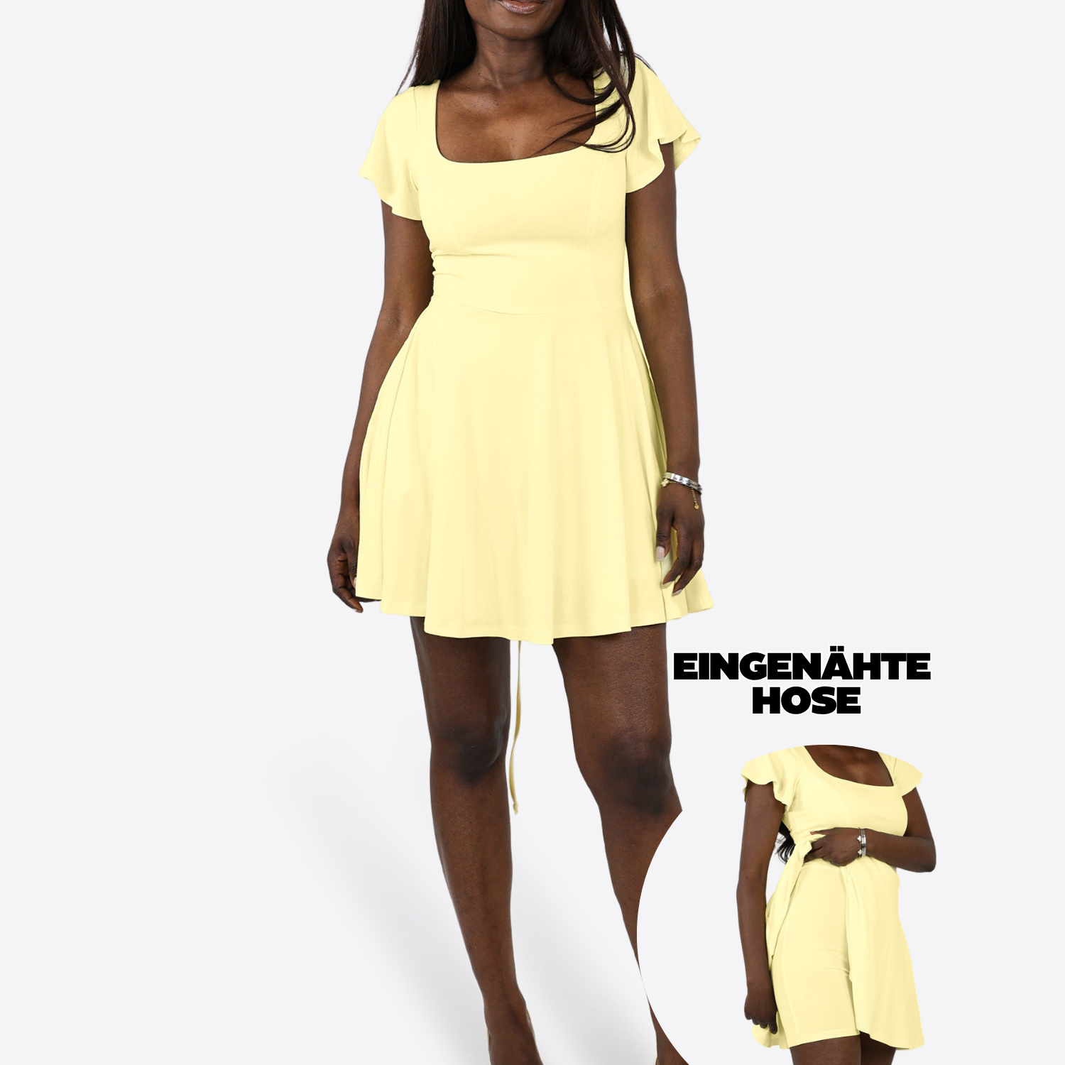 Short Skort Kleid Ivy - Pastellgelb