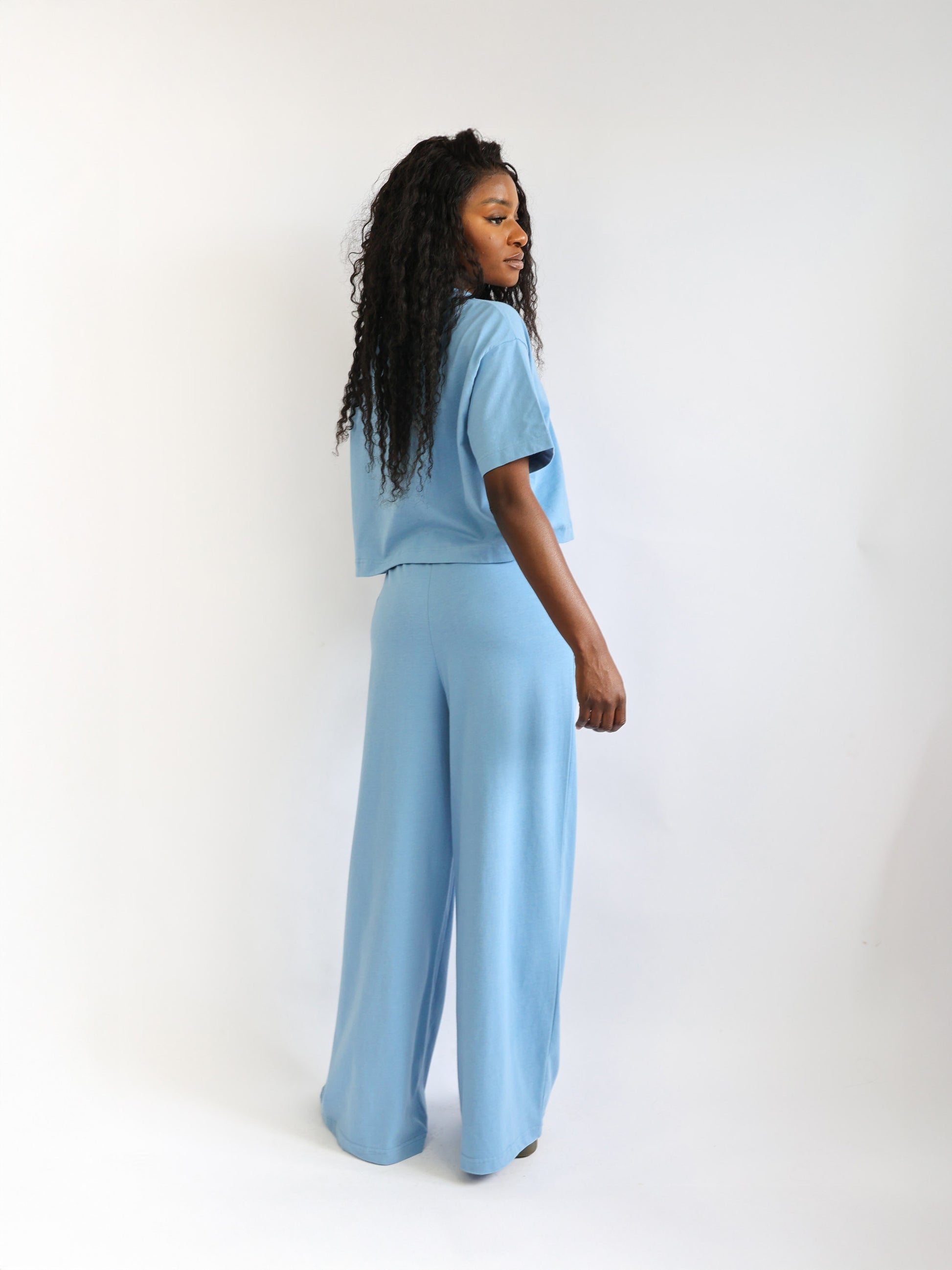 Soft Touch Wide Leg Pants – Dusty Blue