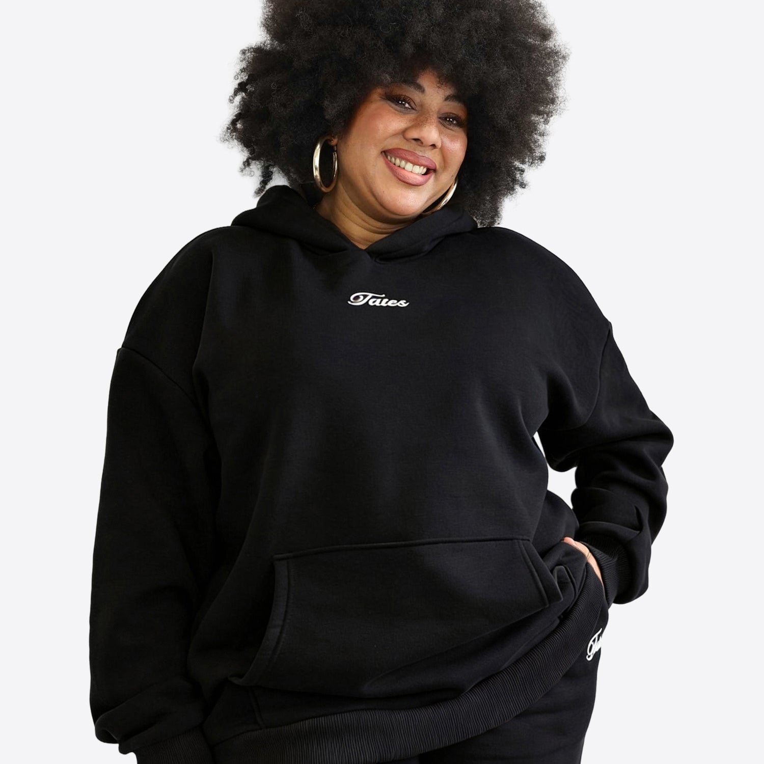 Wide Waistband Hoodie 2.0 – Schwarz