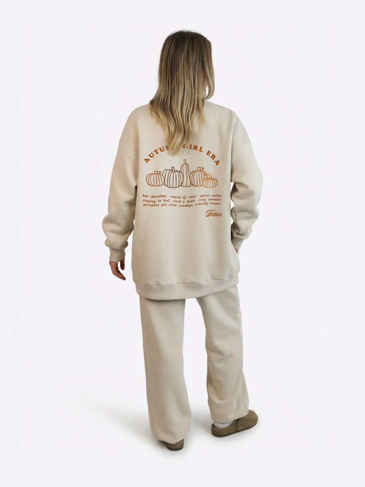 Wide Waistband Sweater "Autumn Girl Era" – Beige