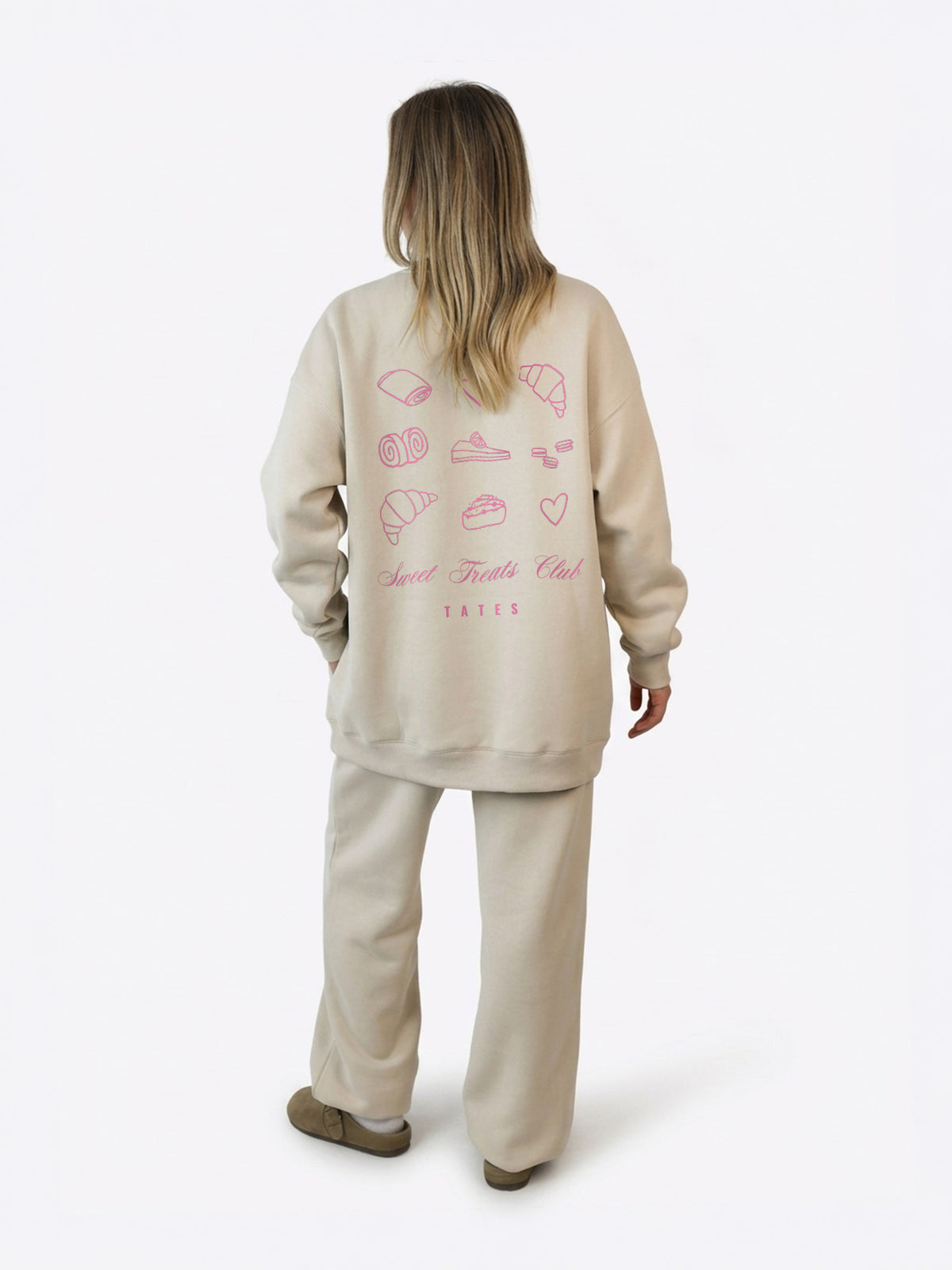 Wide Waistband Sweater "Sweet Treats" – Beige