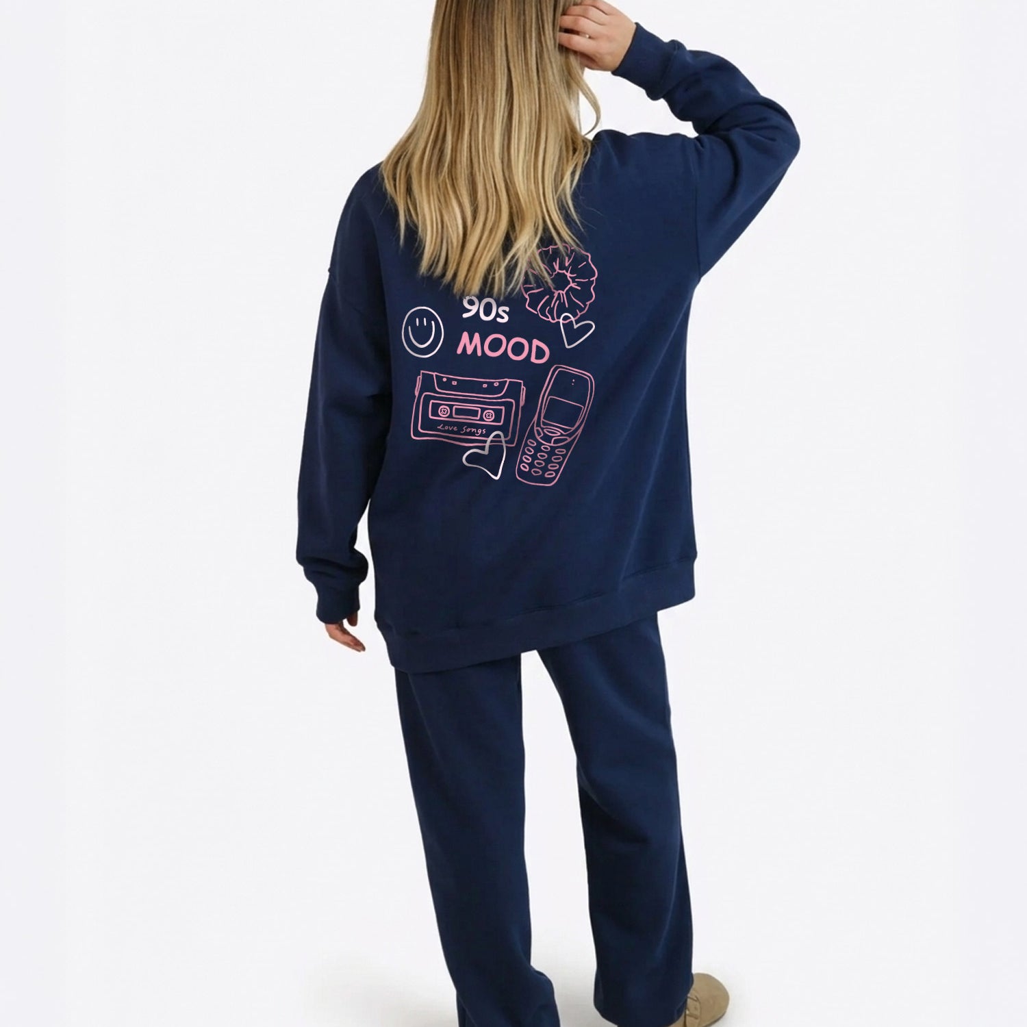 Wide Waistband Sweater "90's Mood" – Midnight Blue