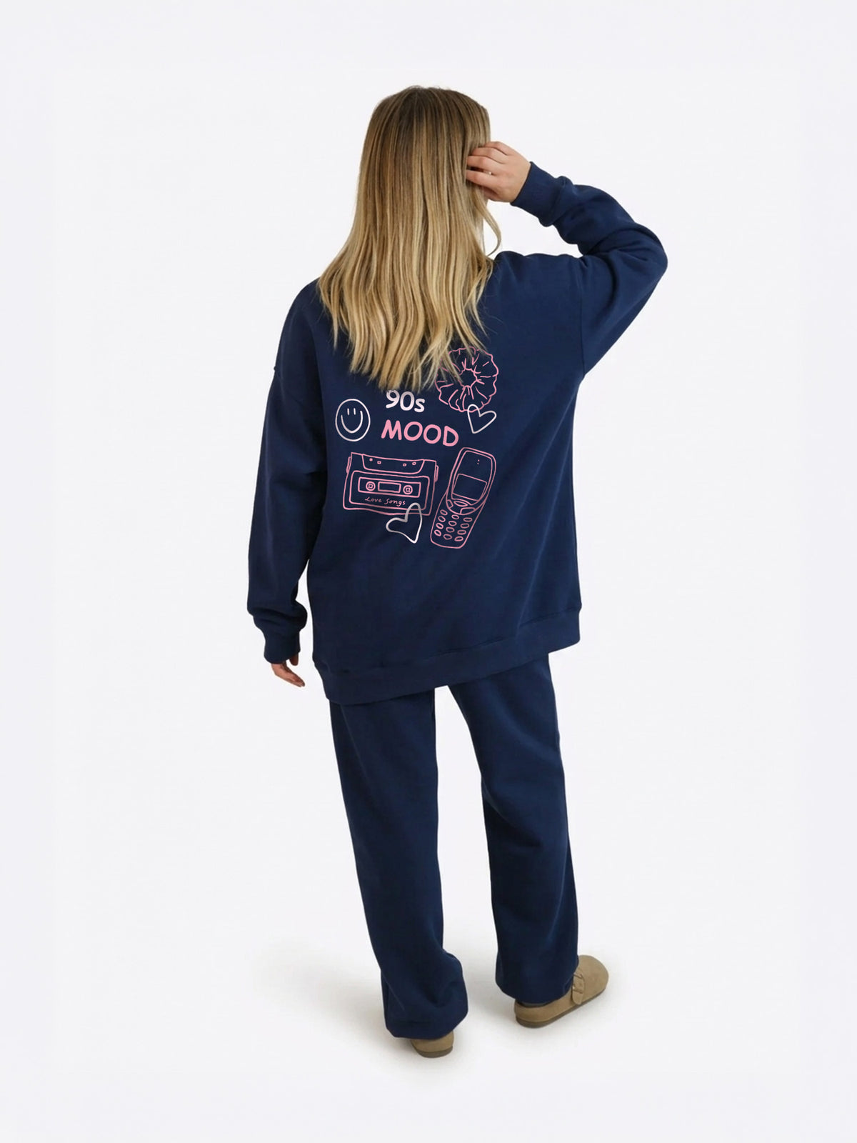 Wide Waistband Sweater "90's Mood" – Midnight Blue