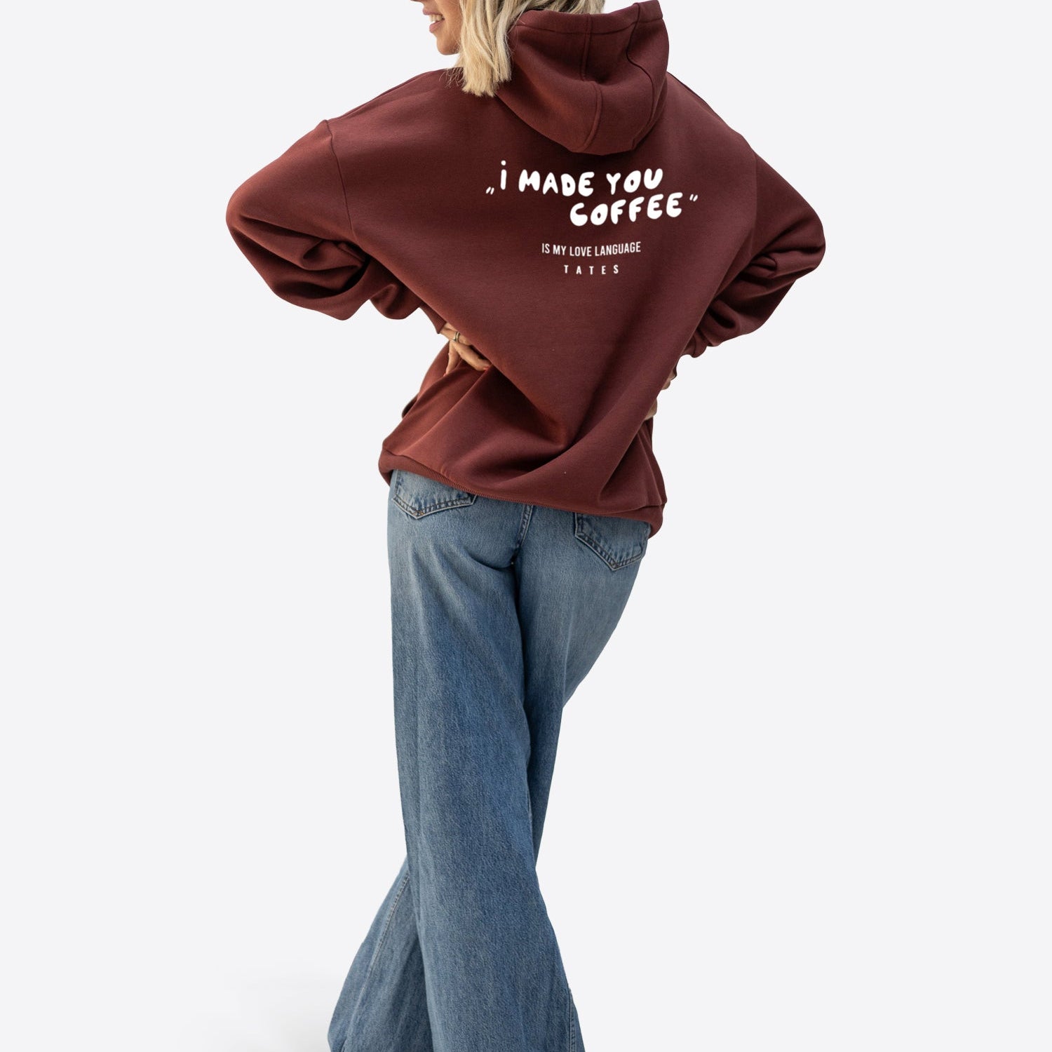 Original Regular Waistband Hoodie "I made you coffee" – Bordeaux