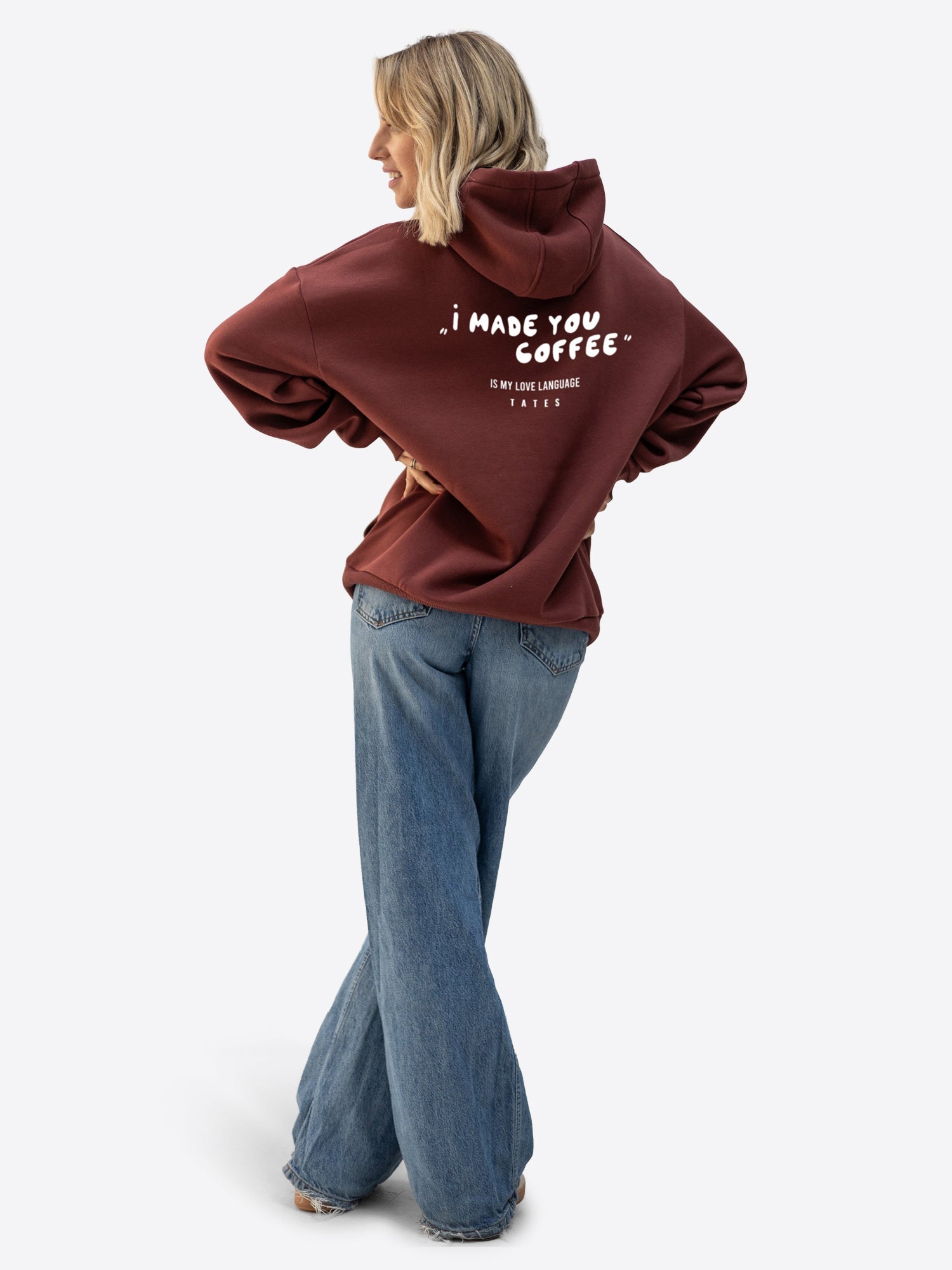 Original Regular Waistband Hoodie "I made you coffee" – Bordeaux